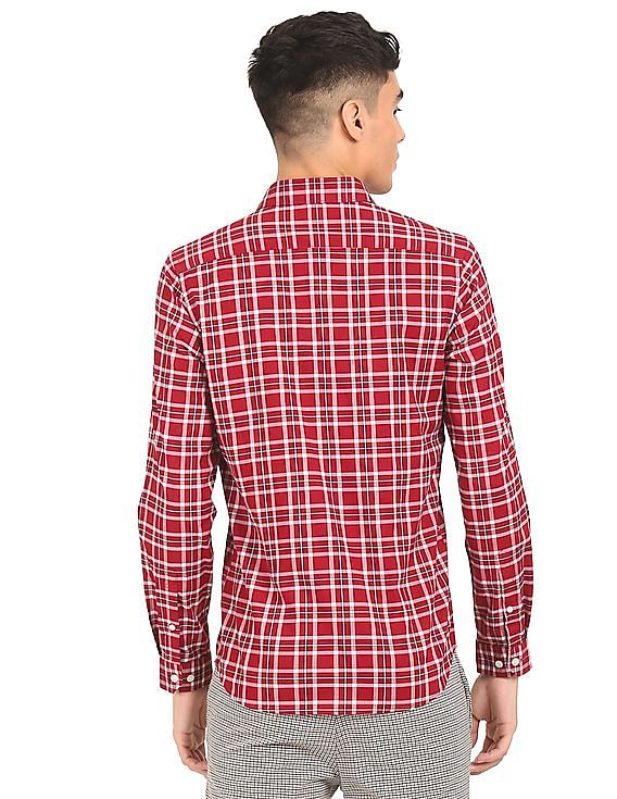 Arrow Sports Spread Collar Check Shirt