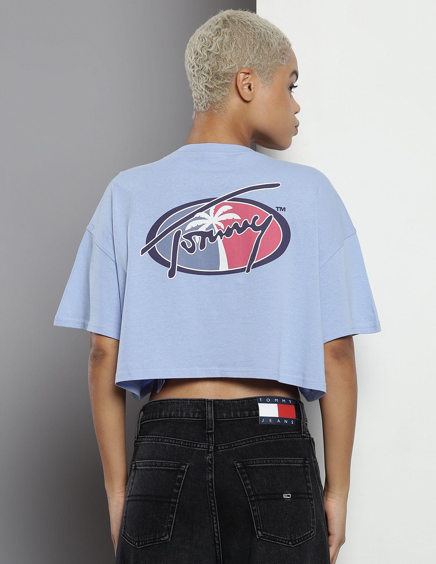 Buy Tommy Hilfiger Cropped Archive Print Oversized T Shirt NNNOW