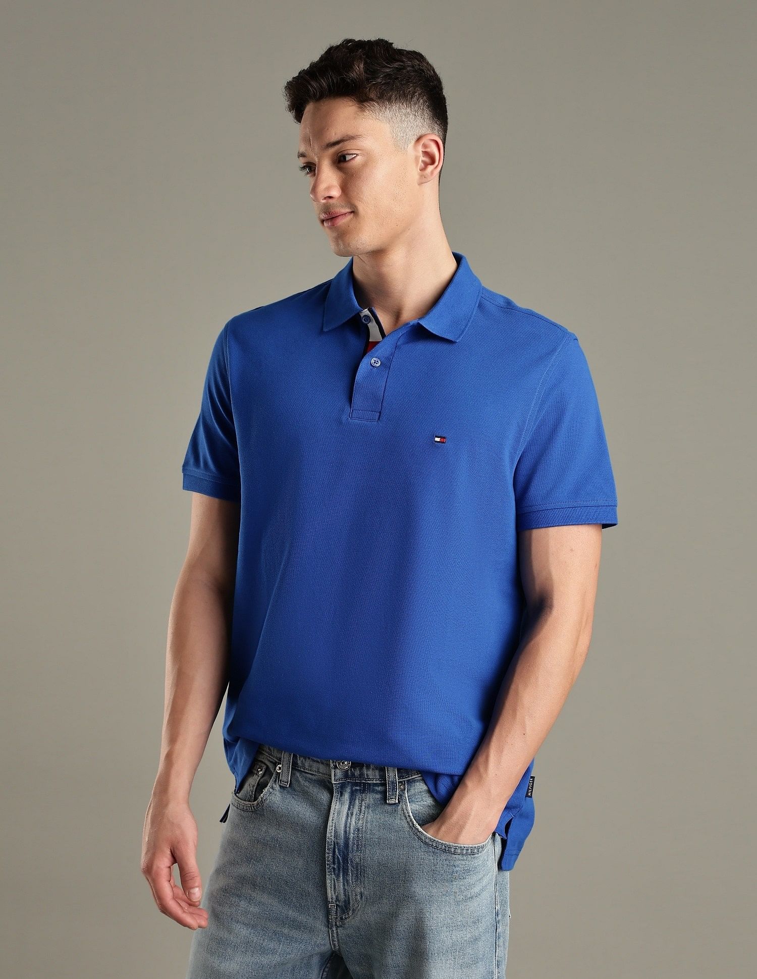 Tommy Hilfiger Solid Regular-Fit Cotton Polo Shirt