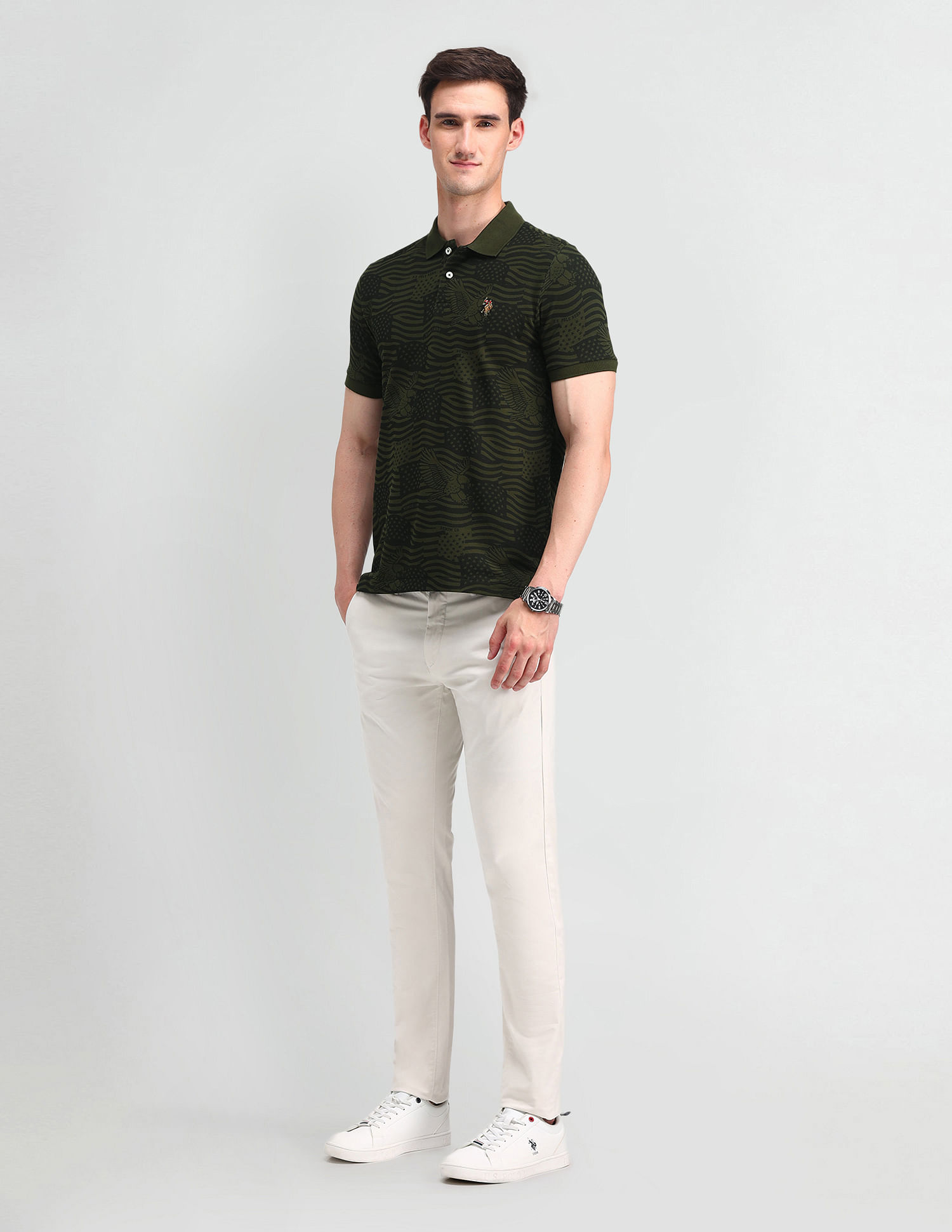 U.S. Polo Assn. Denim Co. Muscle Fit Printed Polo Shirt