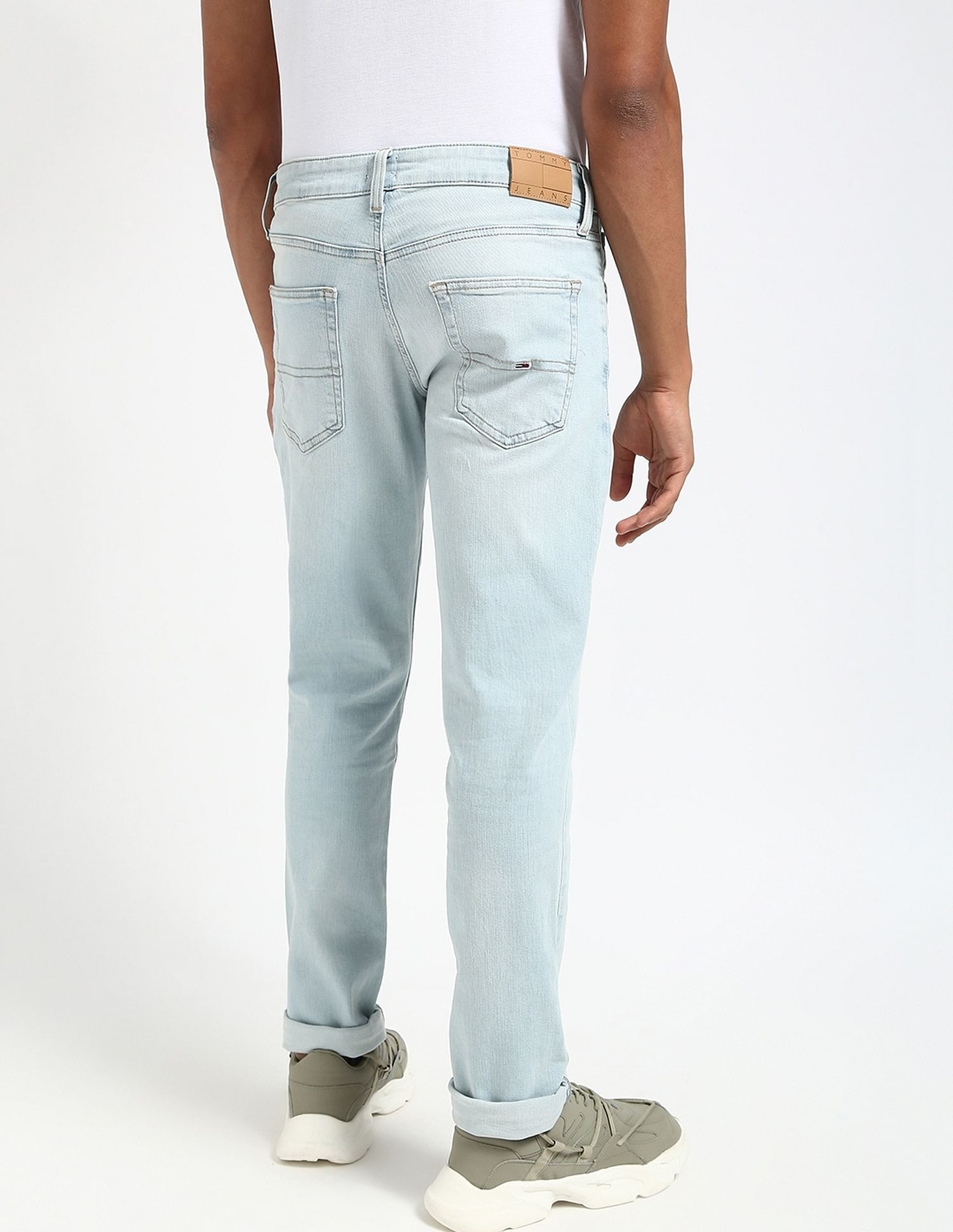 Tommy Hilfiger Light-Wash Regular-Fit Mid-Rise Jeans