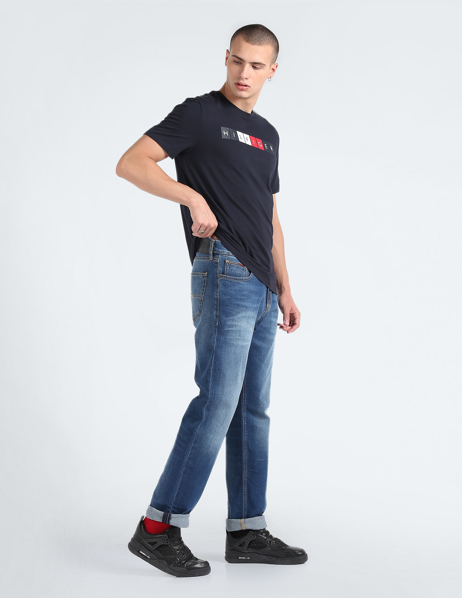 Replay Rob Straight Tapered Jeans in Dark Blue