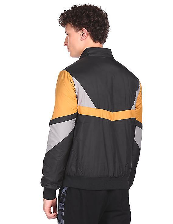 Flying Machine High Neck Colour Block Jacket