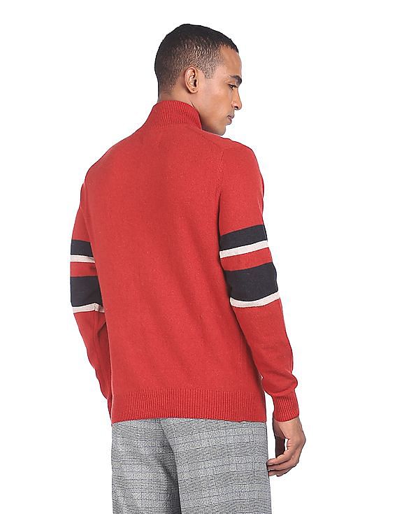 U.S. Polo Assn. Denim Co. High Neck Contrast Panel Sweater
