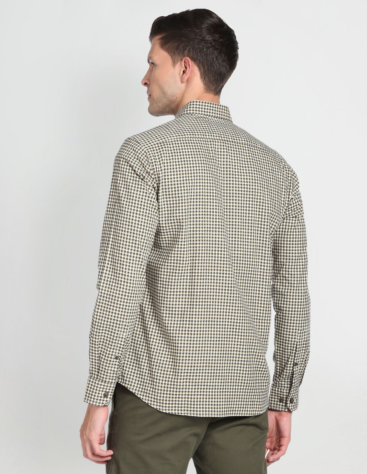 Arrow Sports Tennis Club Micro Check Casual Shirt