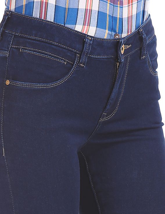 Buy U.S. Polo Assn. Women Blue Belted Waist Capri Jeans - NNNOW.com
