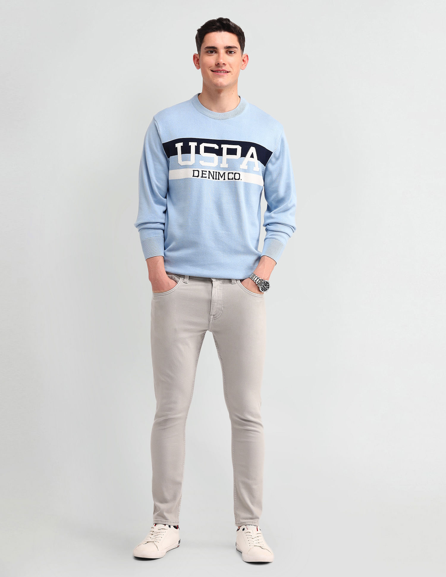 U.S. Polo Assn. Denim Co. Brand Printed Regular Fit Sweater