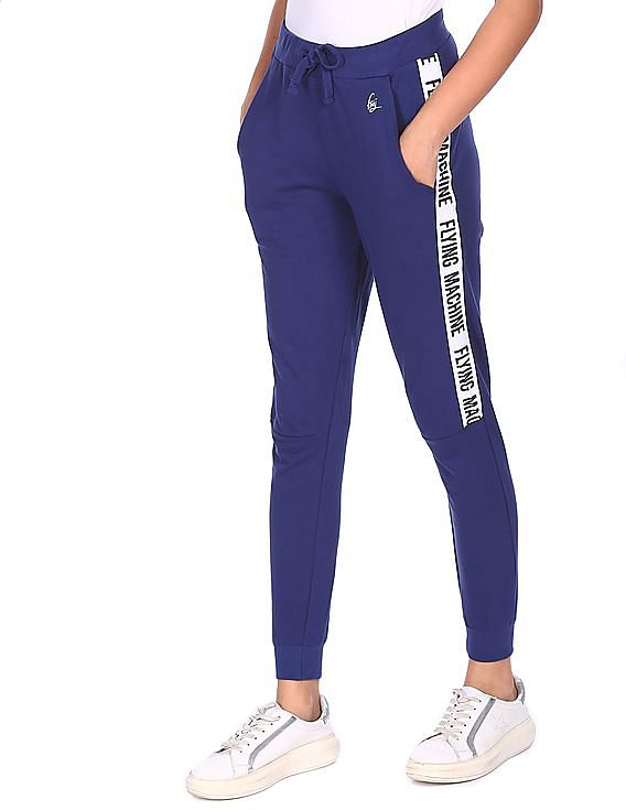 FLYING MACHINE Solid Women Blue Track Pants - Price History