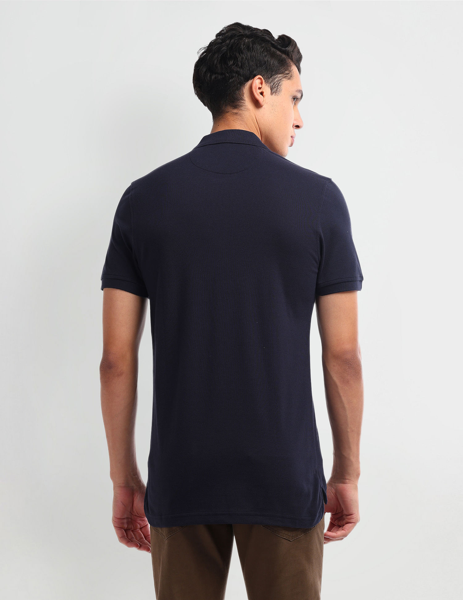 Arrow Sport Vertical Stripe Short Sleeve Polo Shirt