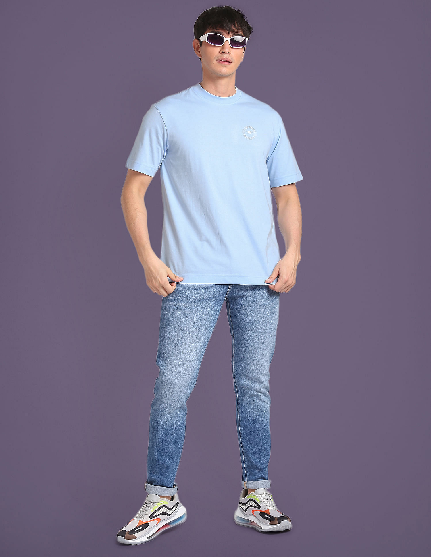 Flying Machine Silicone Logo Print Oversized T-Shirt