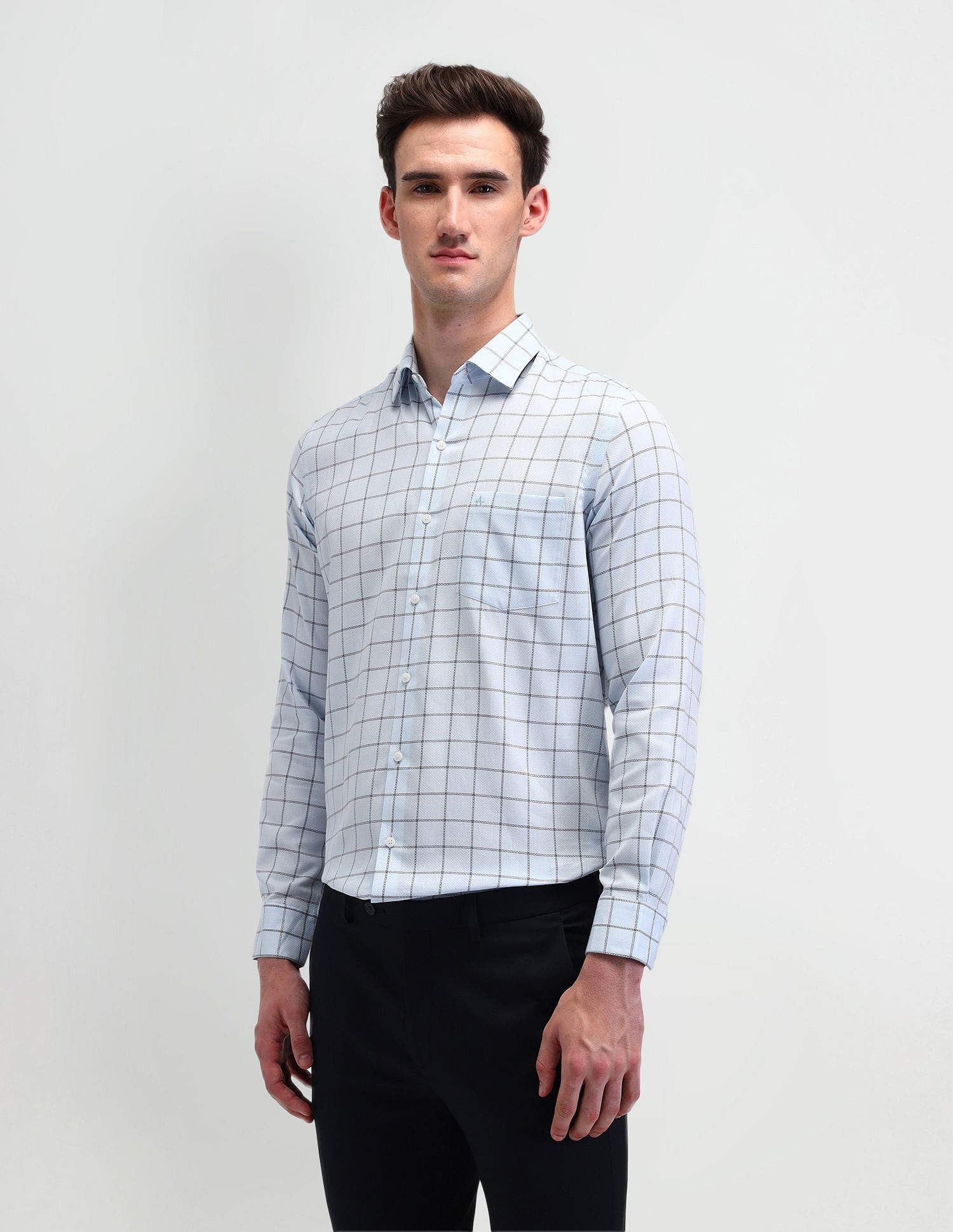Arrow Windowpane Checked Manhattan Slim Fit Shirt