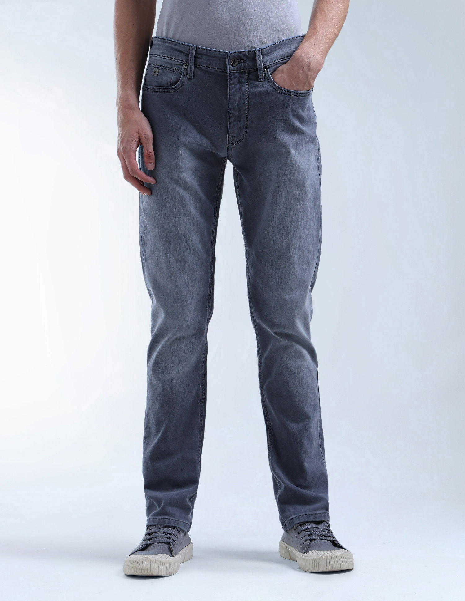 Flying Machine Freddie Slim Straight Fit Stone Washed Jeans
