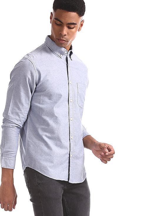 Buy Aeropostale Blue Slim Fit Button Down Shirt