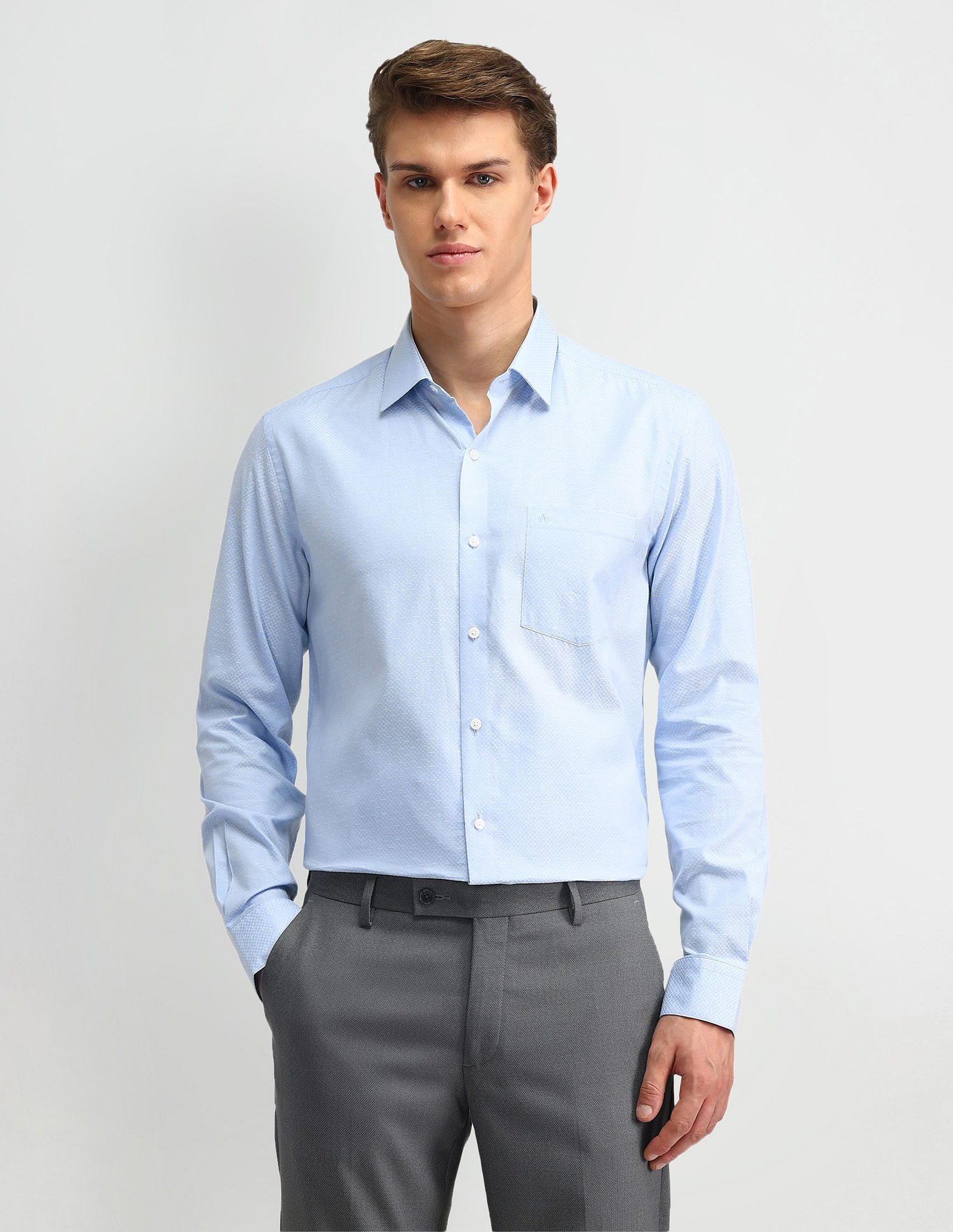 Arrow Slim Fit Textured Pattern Shirt