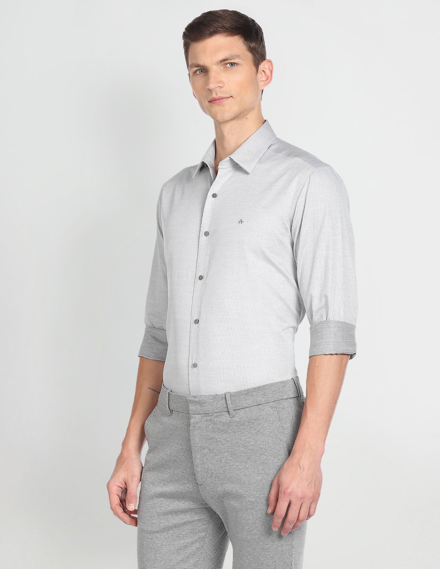 Arrow Newyork Geometric Patterned Manhattan Slim Fit Shirt