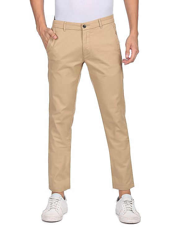 Trousers Chinos Buy Men Light Beige Cotton Lycra Trousers Chinos Online   Clithscom