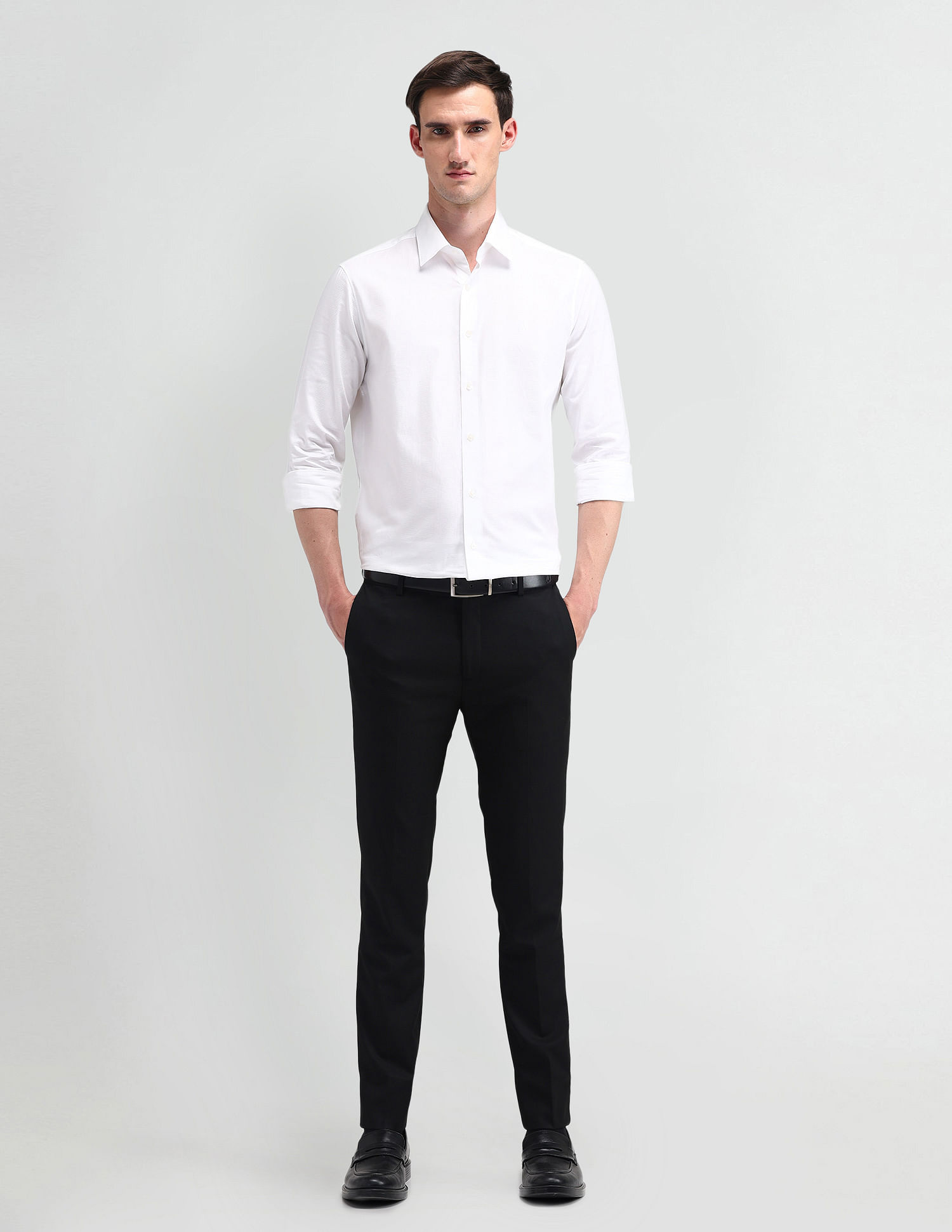 Arrow Slim Fit Mid Rise Trousers