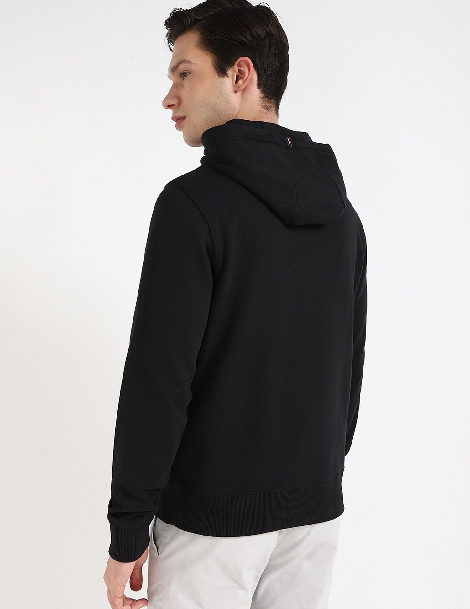 Tommy Hilfiger Solid Regular-Fit Cotton Hodded Sweatshirt