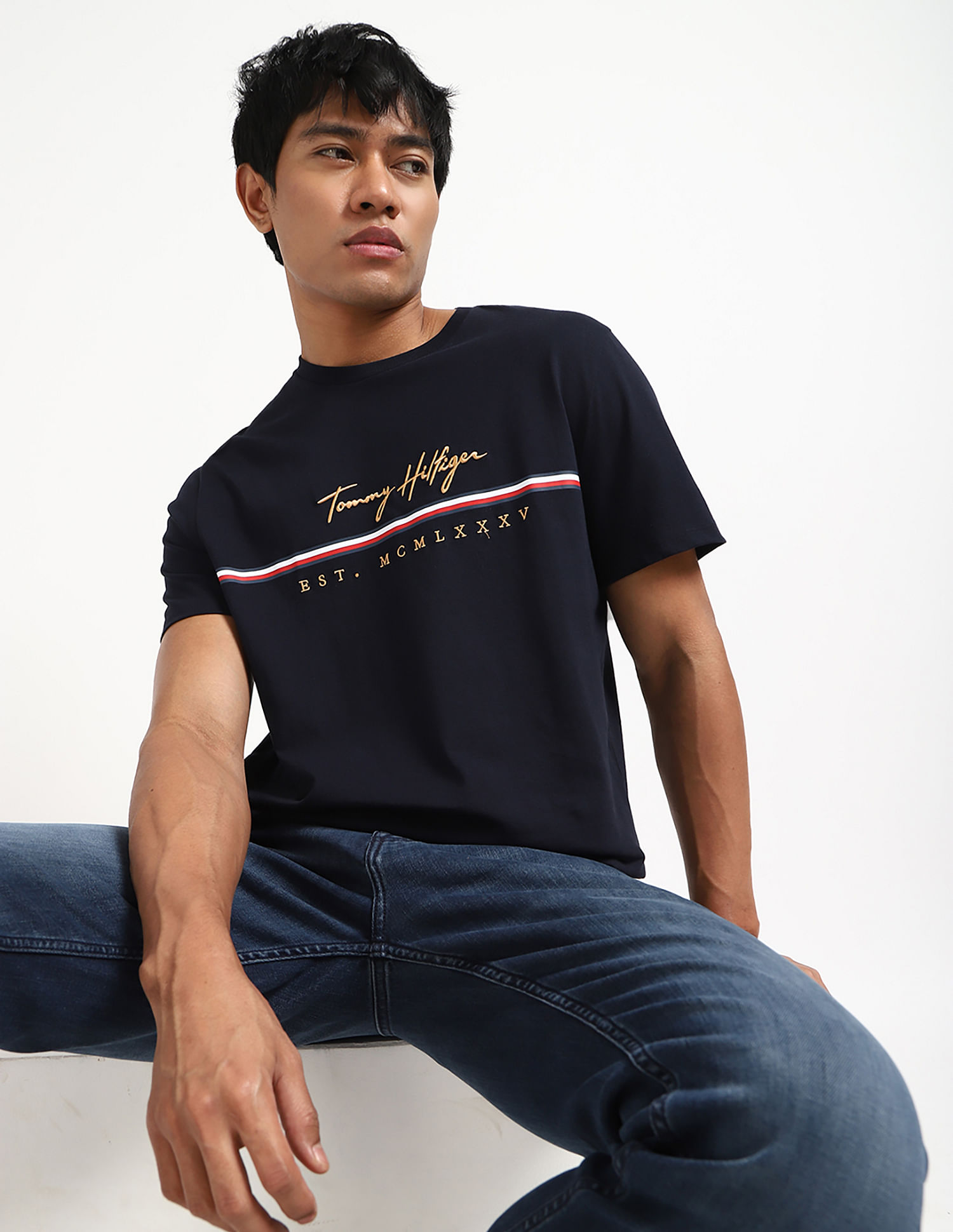 Tommy Hilfiger Embroidered Logo Regular-Fit Cotton T-Shirt