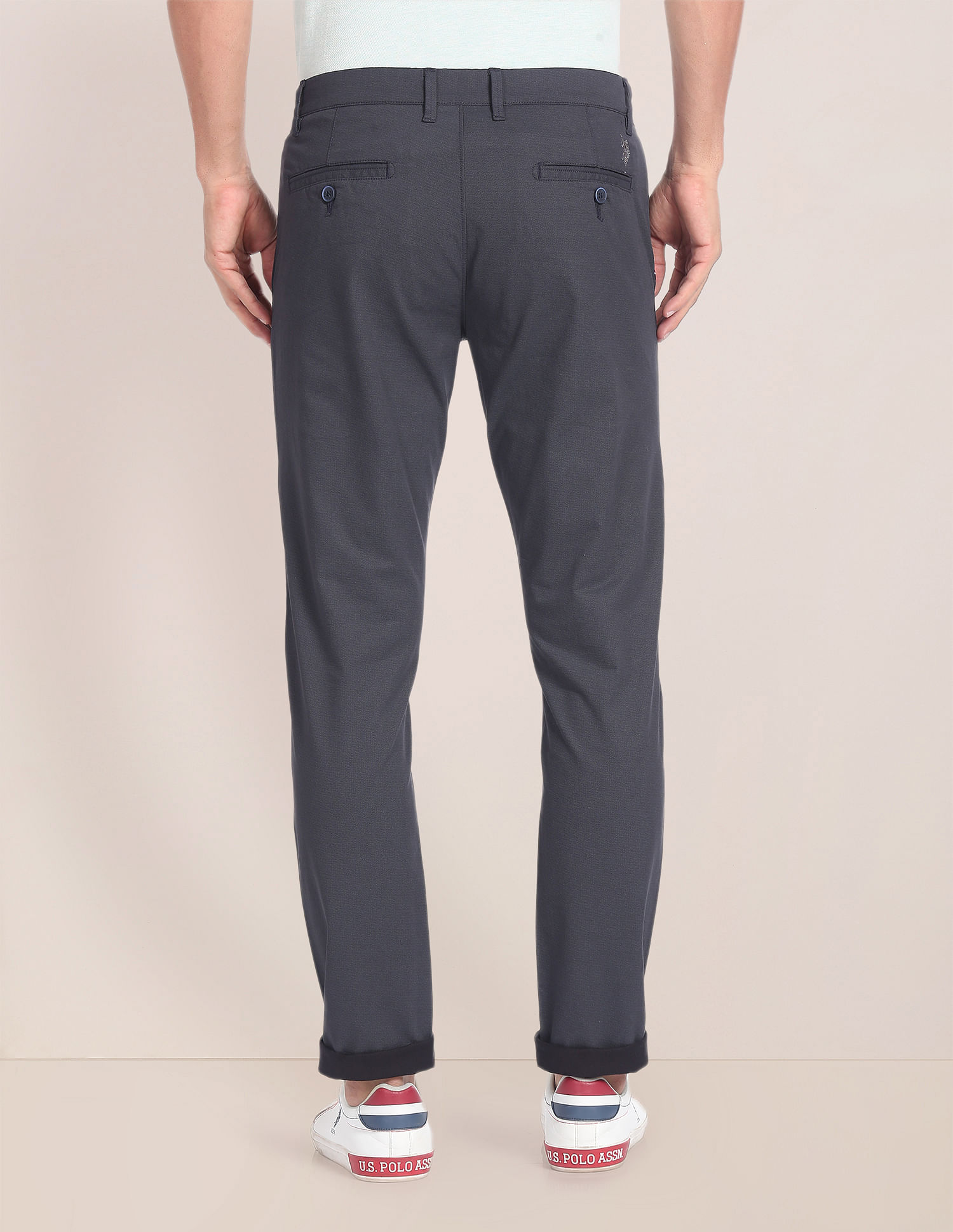 U.S. Polo Assn. Mid Rise Geometric Print Trousers