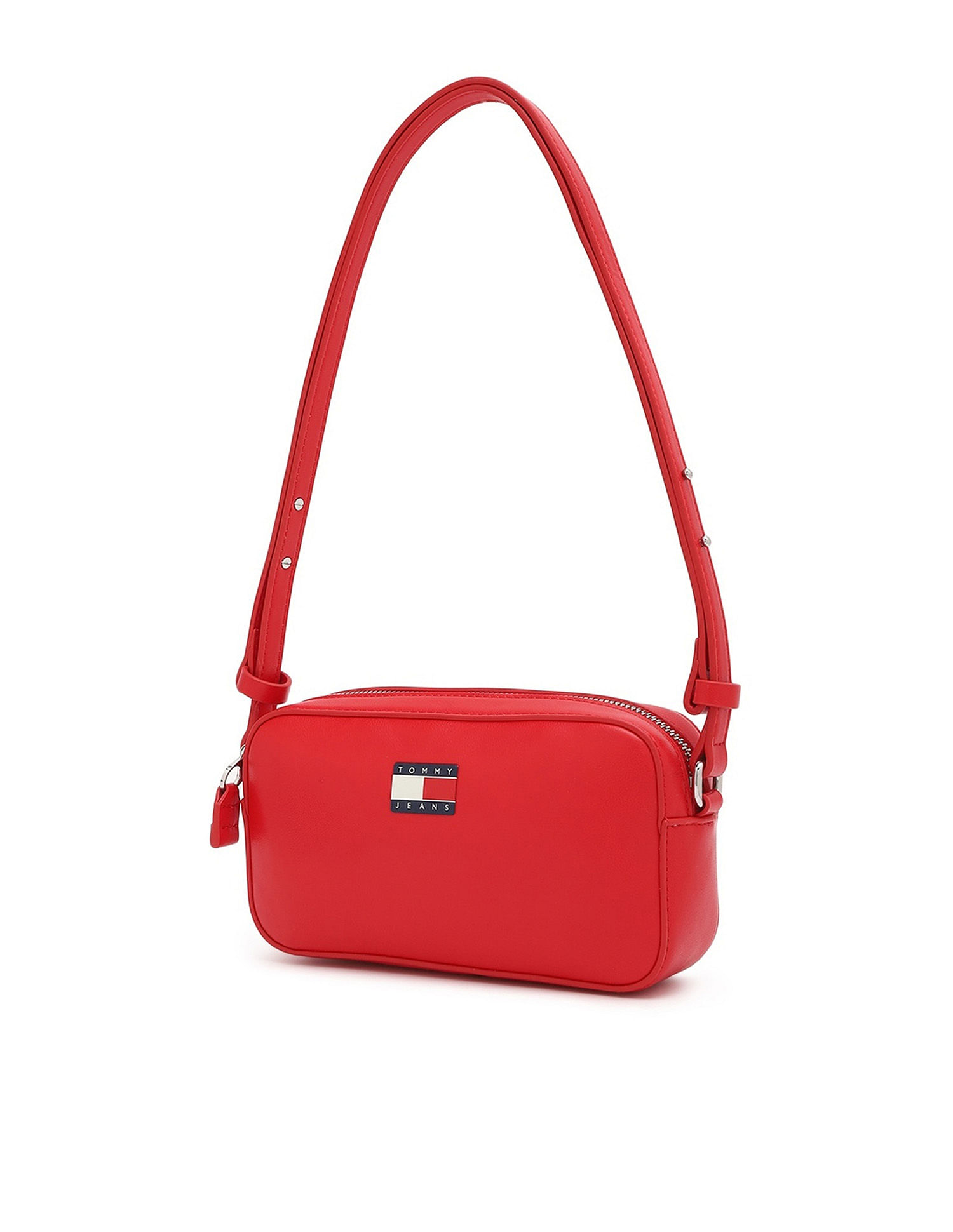 Tommy Hilfiger Solid Red Pu Shoulder Bag