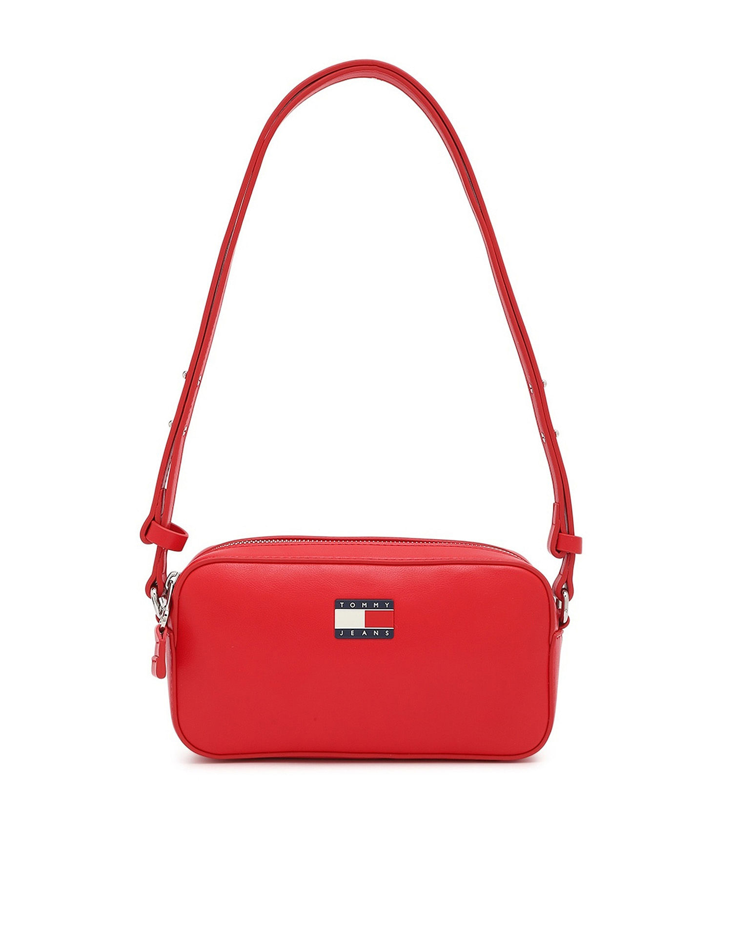 Tommy Hilfiger Solid Red Pu Shoulder Bag