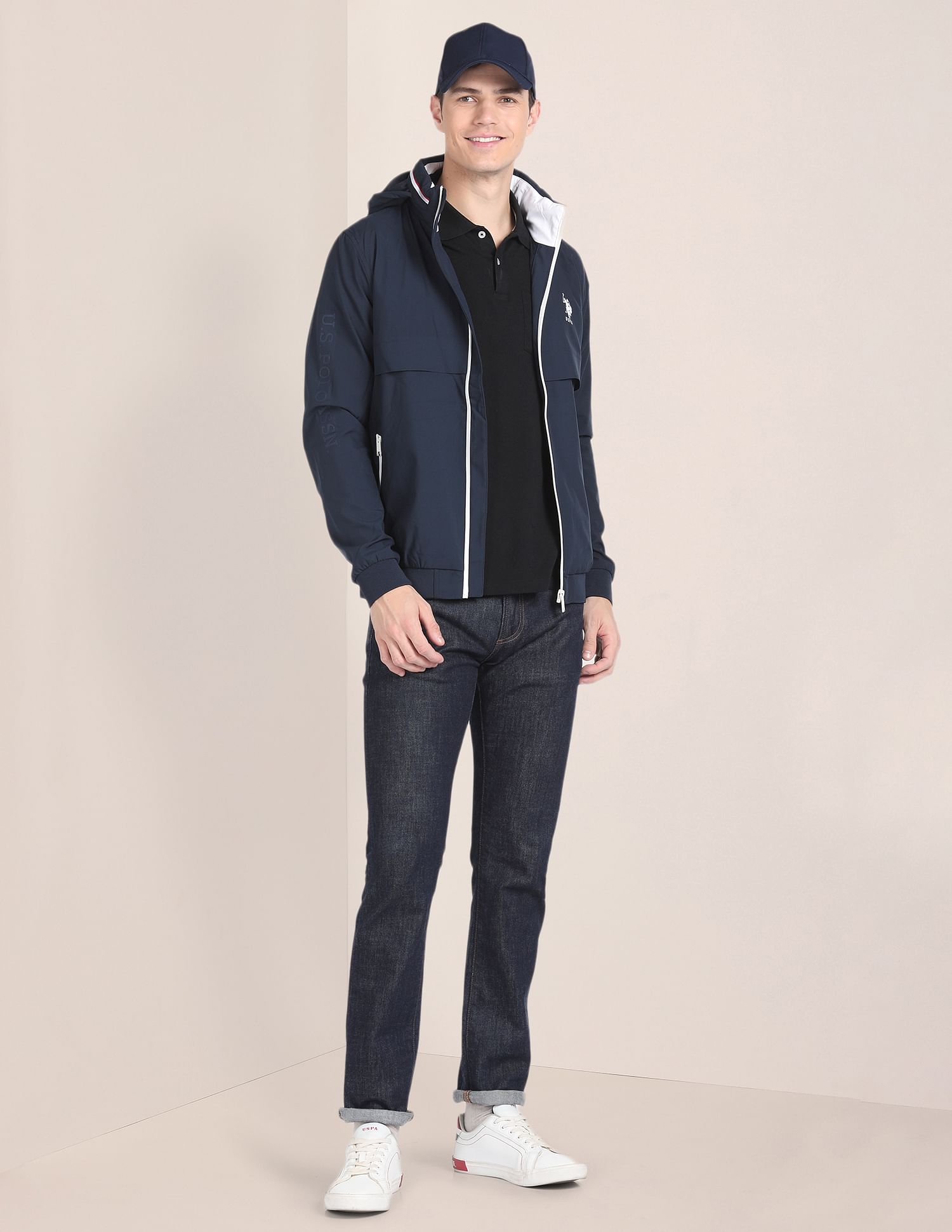 U.S. Polo Assn. Detachable Hood Windcheater Jacket