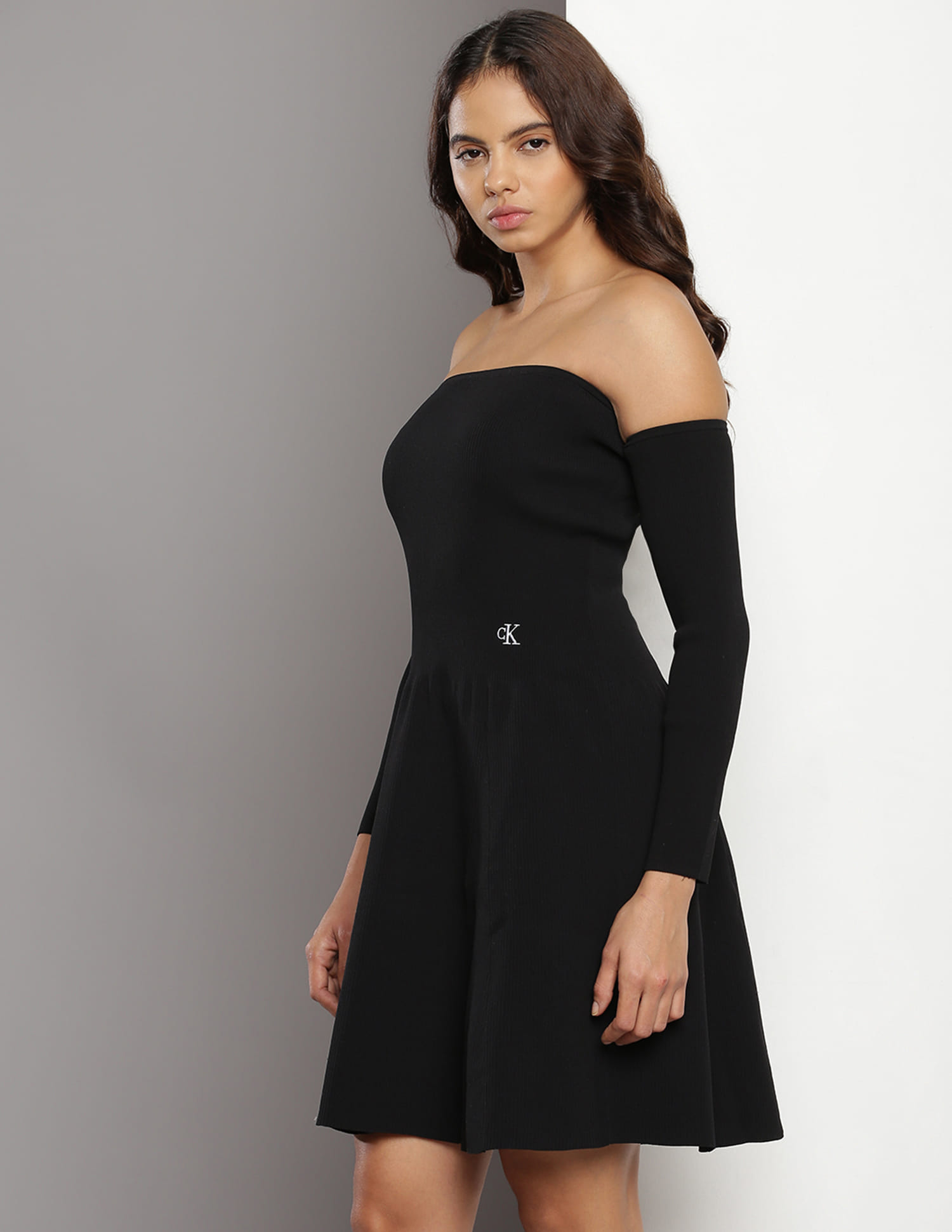Buy Calvin Klein Off Shoulder Solid Dress - NNNOW.com