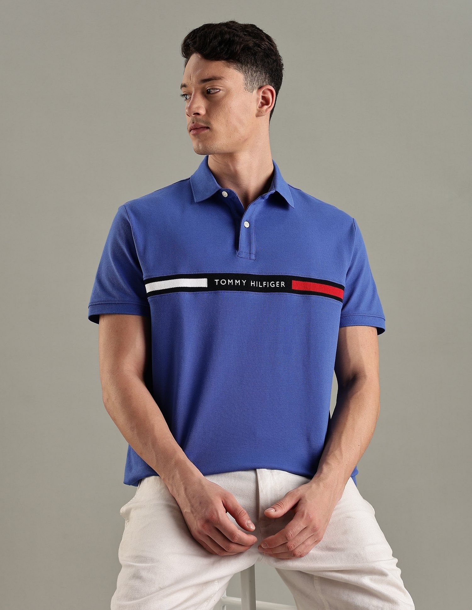 Tommy Hilfiger Logo Regular-Fit Cotton Polo T-Shirt