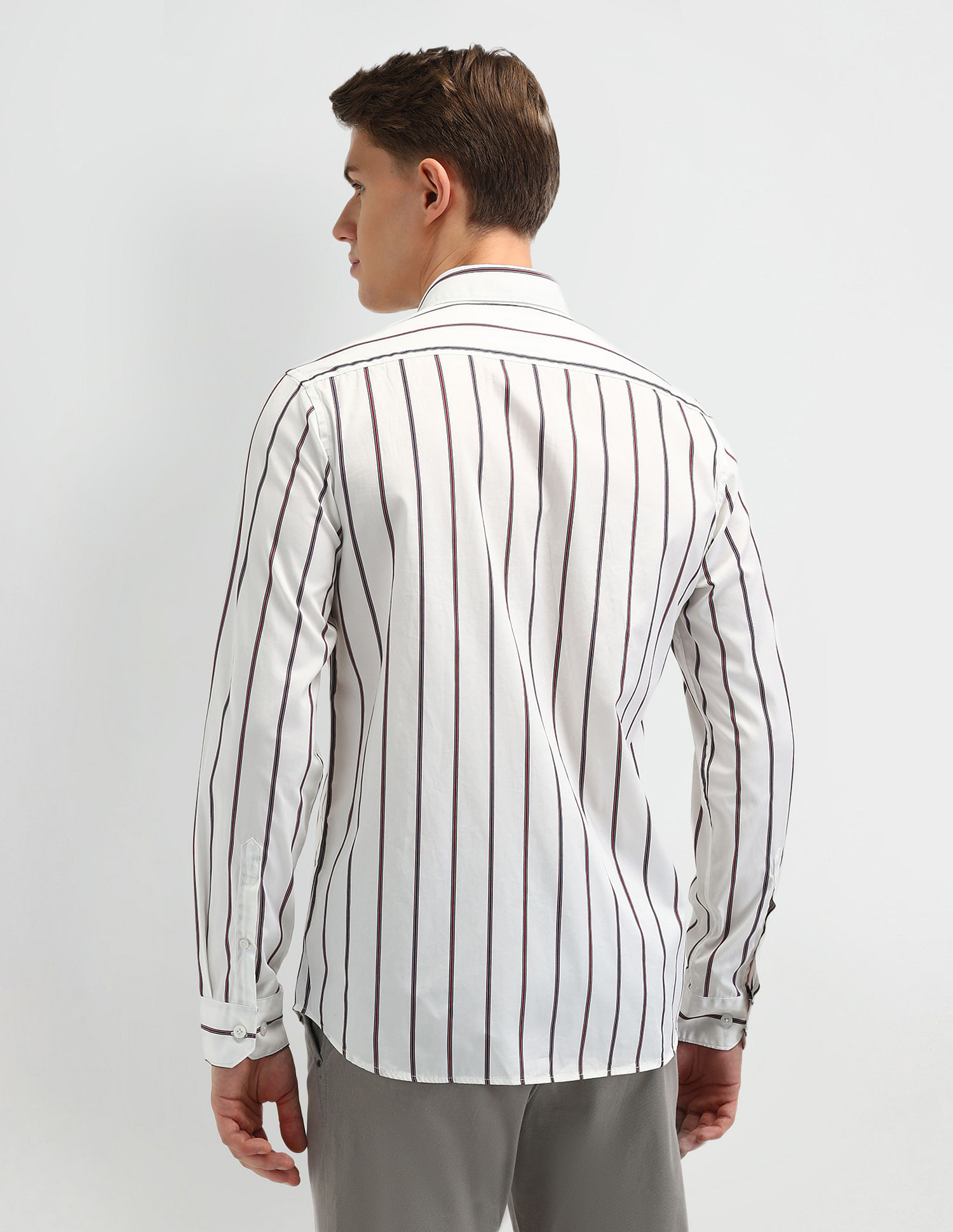 Arrow Sport Vertical Striped Cotton Shirt
