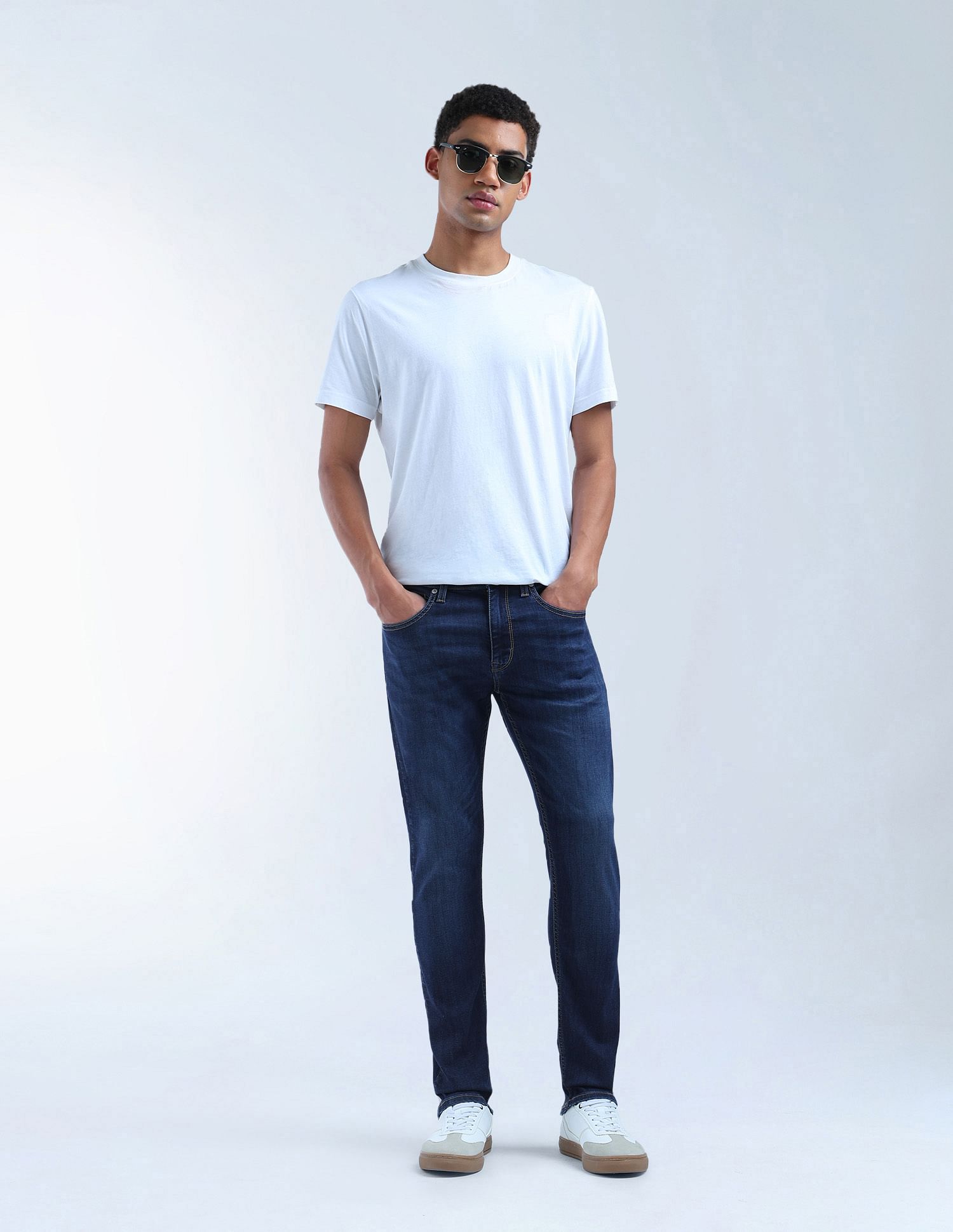 Flying Machine Slash Slim Tapered Fit Whiskered Jeans