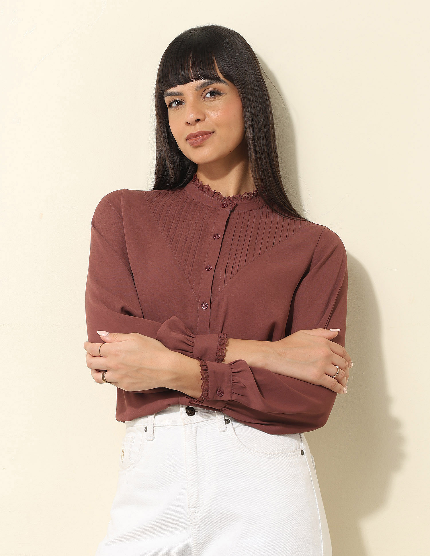 U.S. Polo Assn. Women Ruffled Frill Top