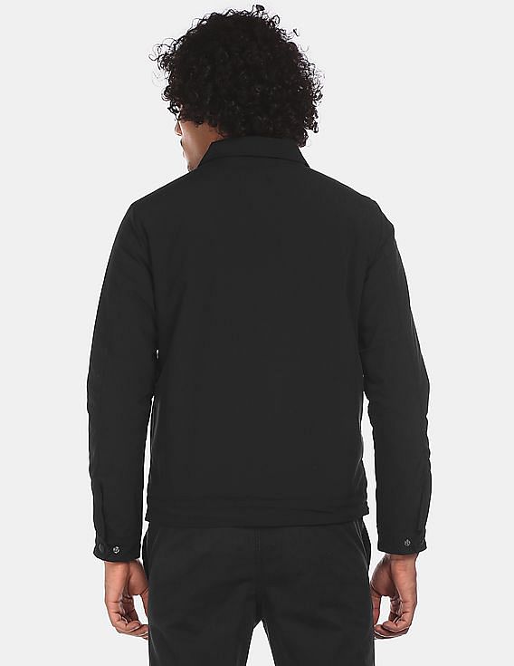 Flying Machine Spread Collar Printed Casual Jacket