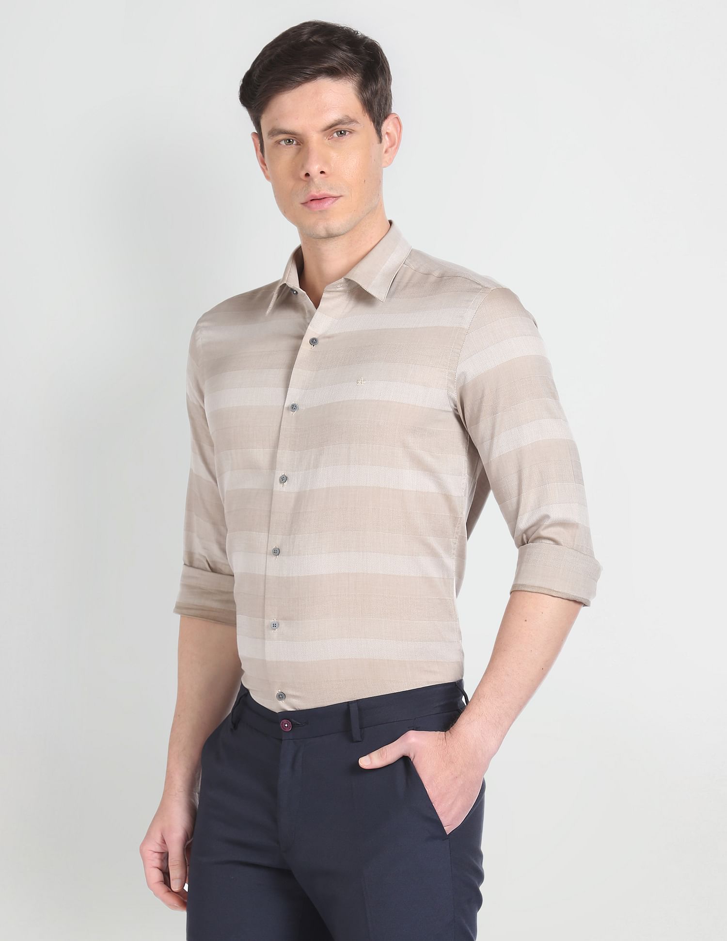 Arrow Newyork Patterned Weave Slim Fit Shirt