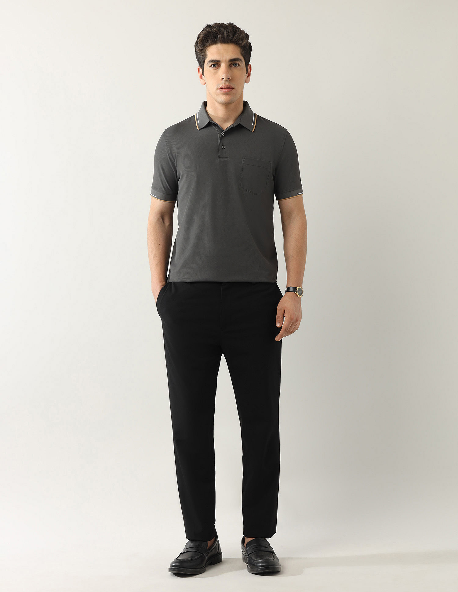 Arrow Textured Regular Fit Polo Shirt