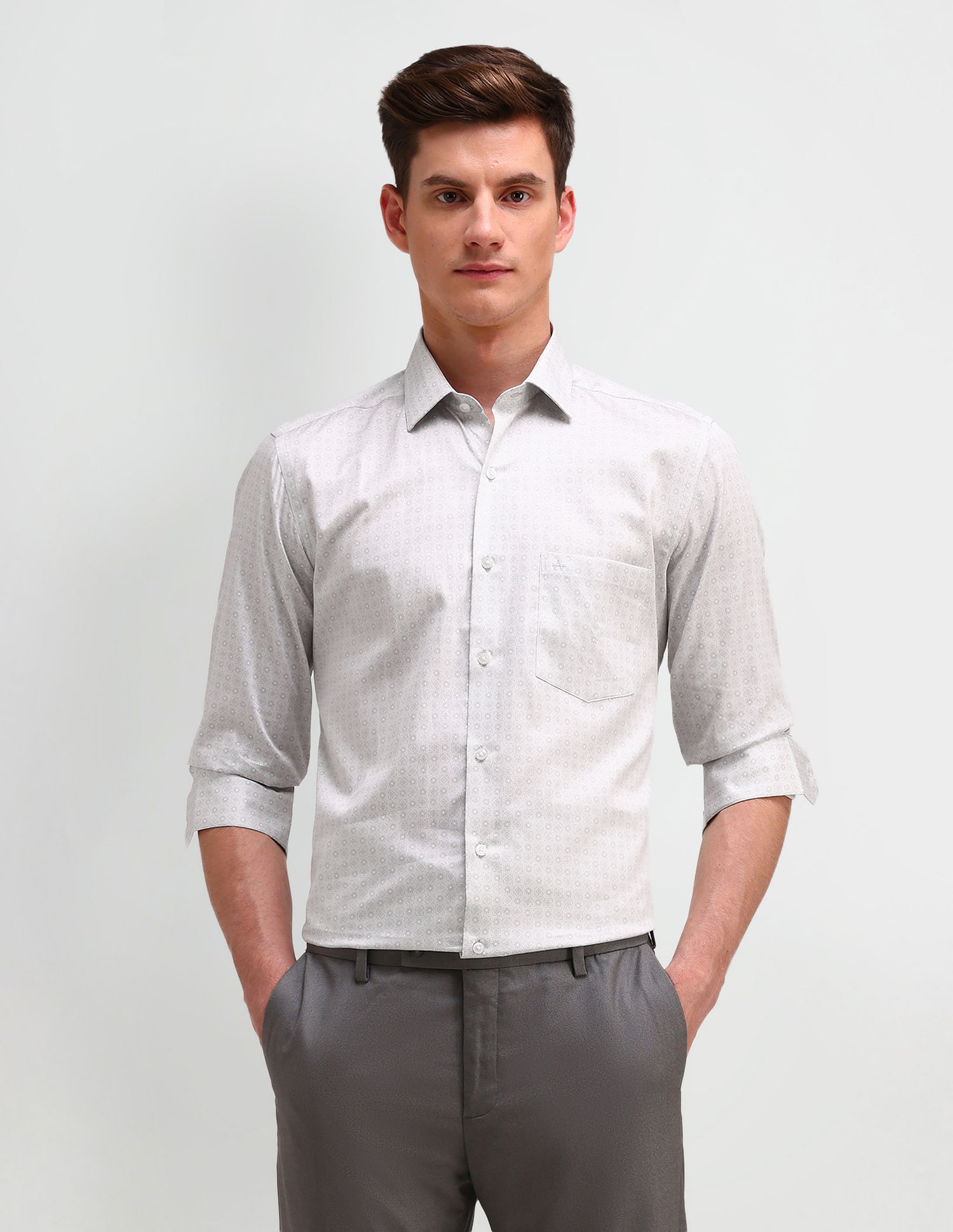 Arrow Slim Fit All-Over Pattern Shirt
