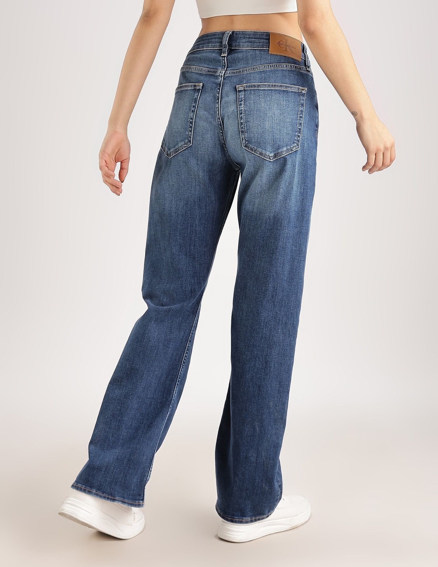 Calvin Klein Mid-Wash Relaxed-Fit High Rise Jeans