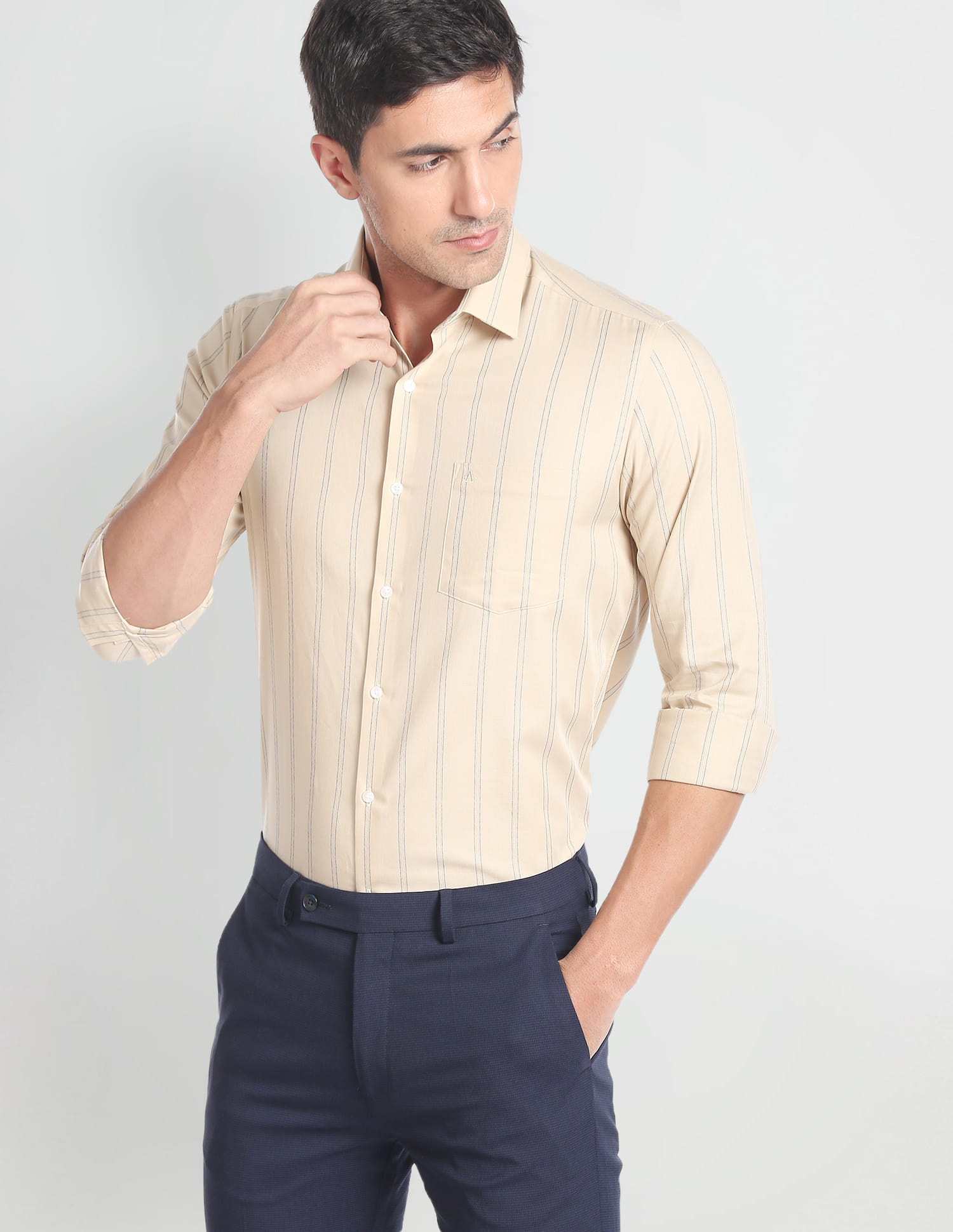 Buy Arrow Vertical Stripe Twill Shirt - NNNOW.com