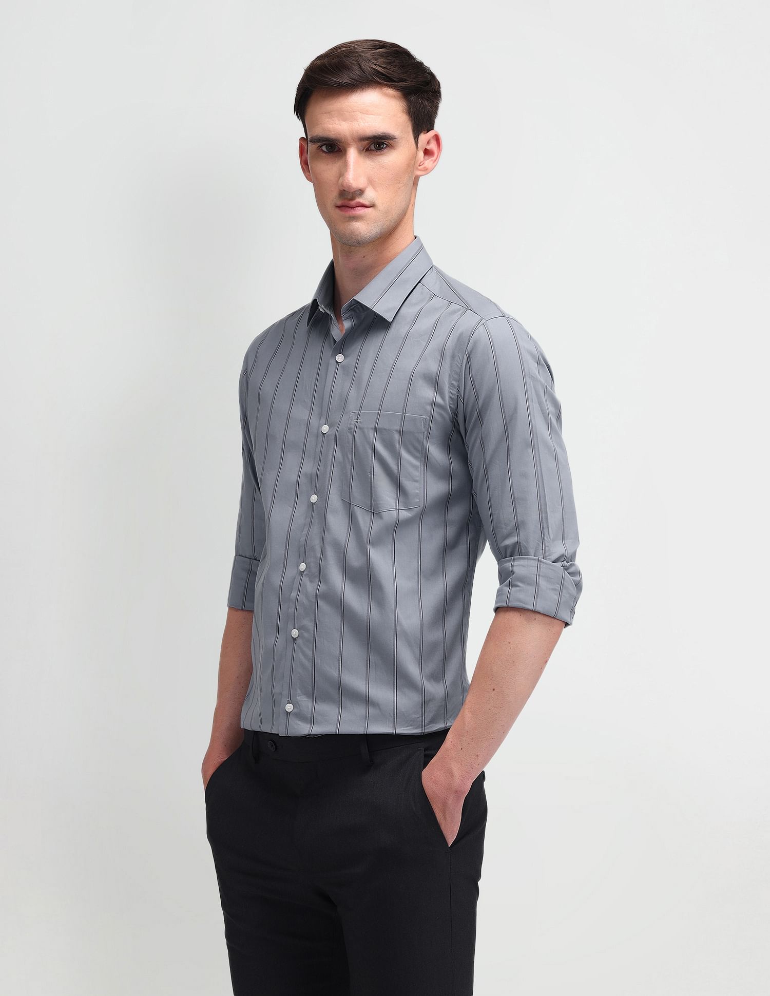 Arrow Brooklyn Fit Vertical Striped Shirt