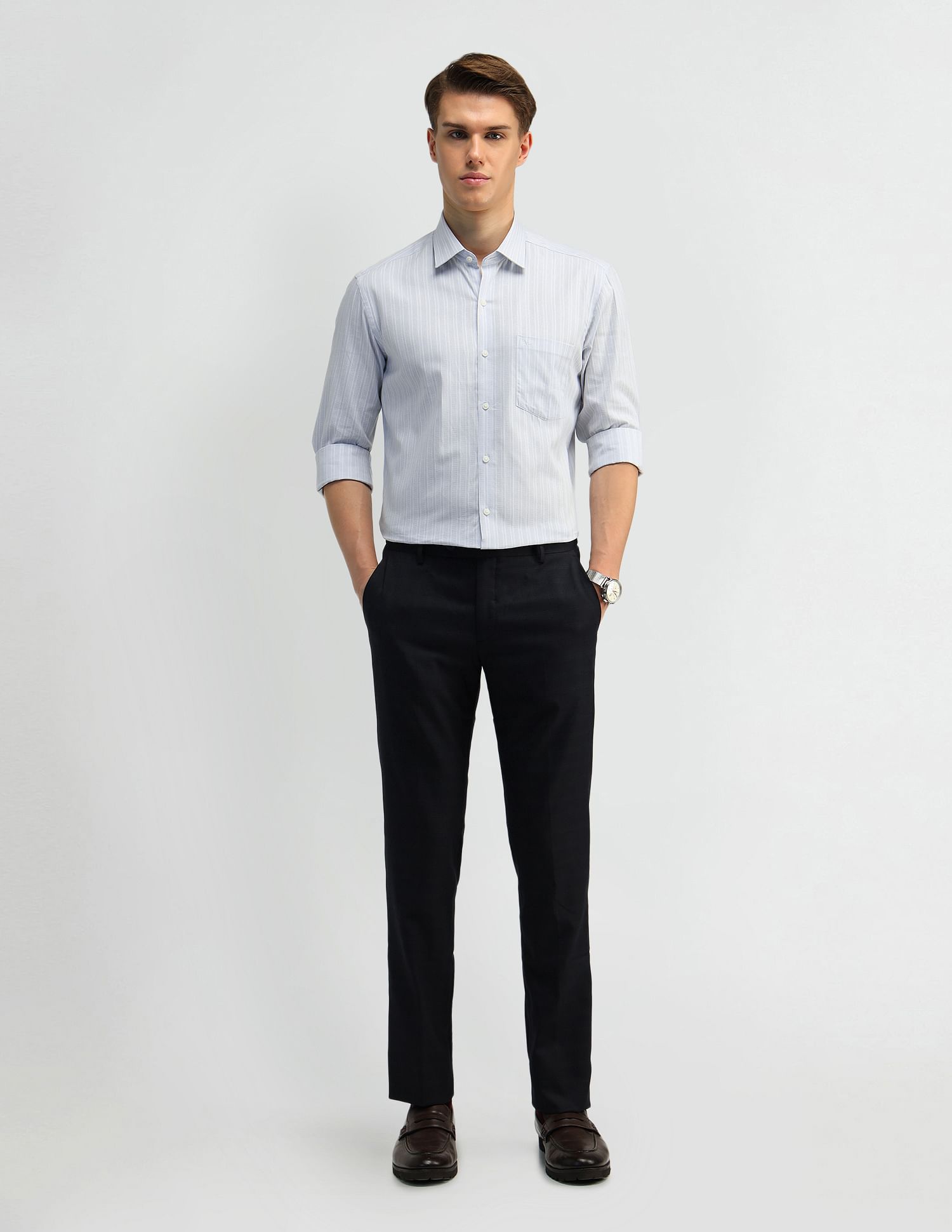Arrow Vertical Stripe Cotton Shirt