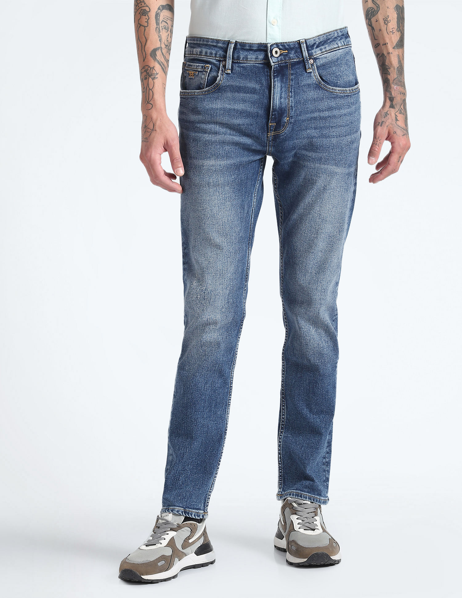 Flying Machine Slim Tapered Fit Stone Wash Jeans