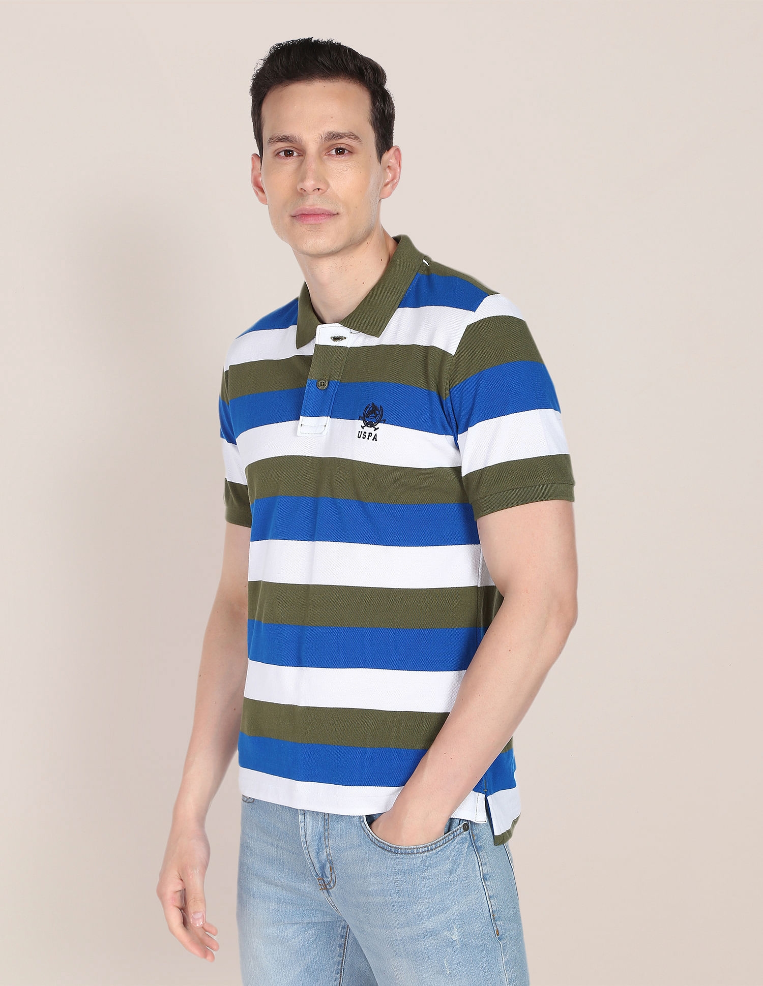 U.S. Polo Assn. Horizontal Stripe Cotton Polo Shirt