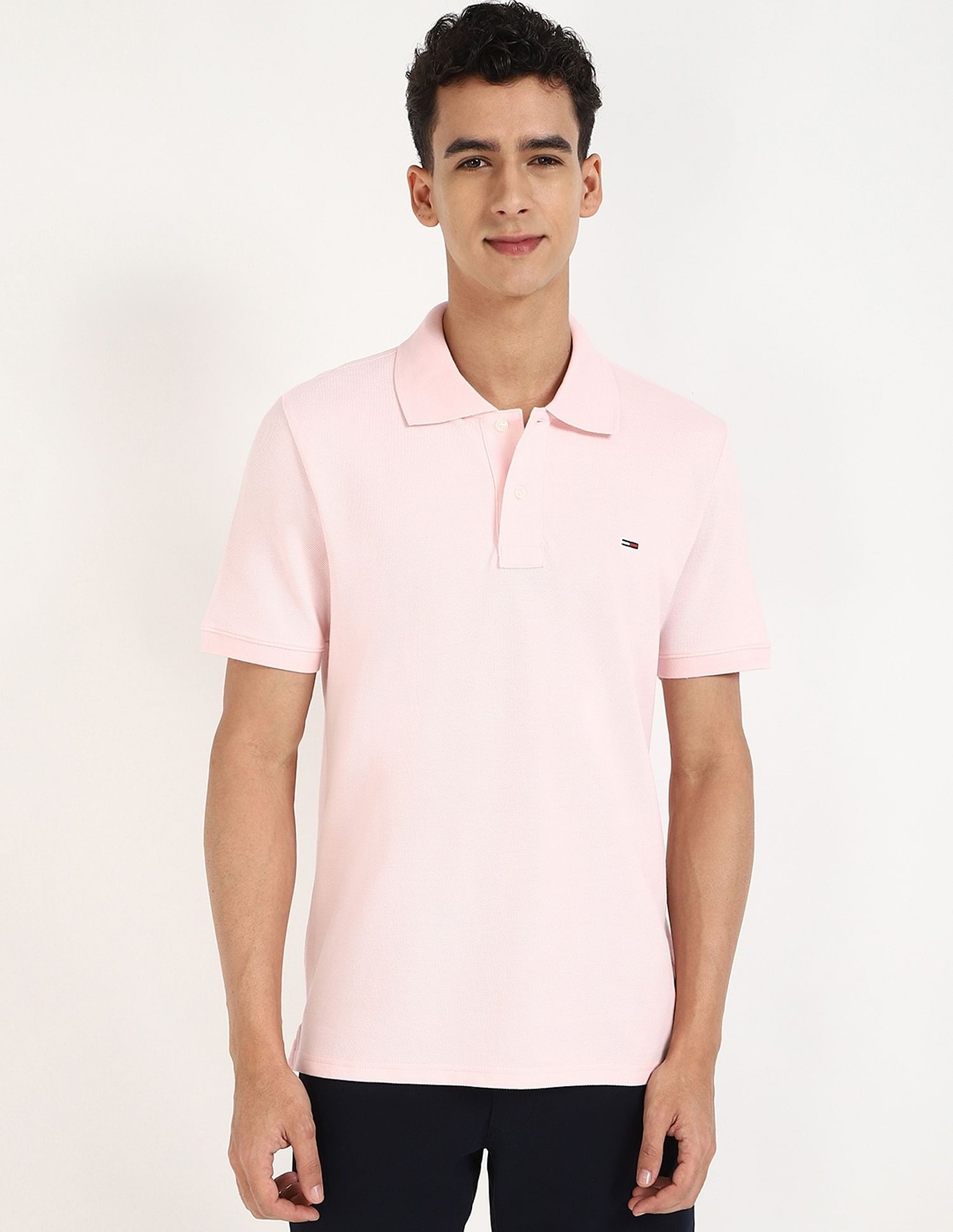 Tommy Hilfiger Solid Regular-Fit Cotton Polo Shirt