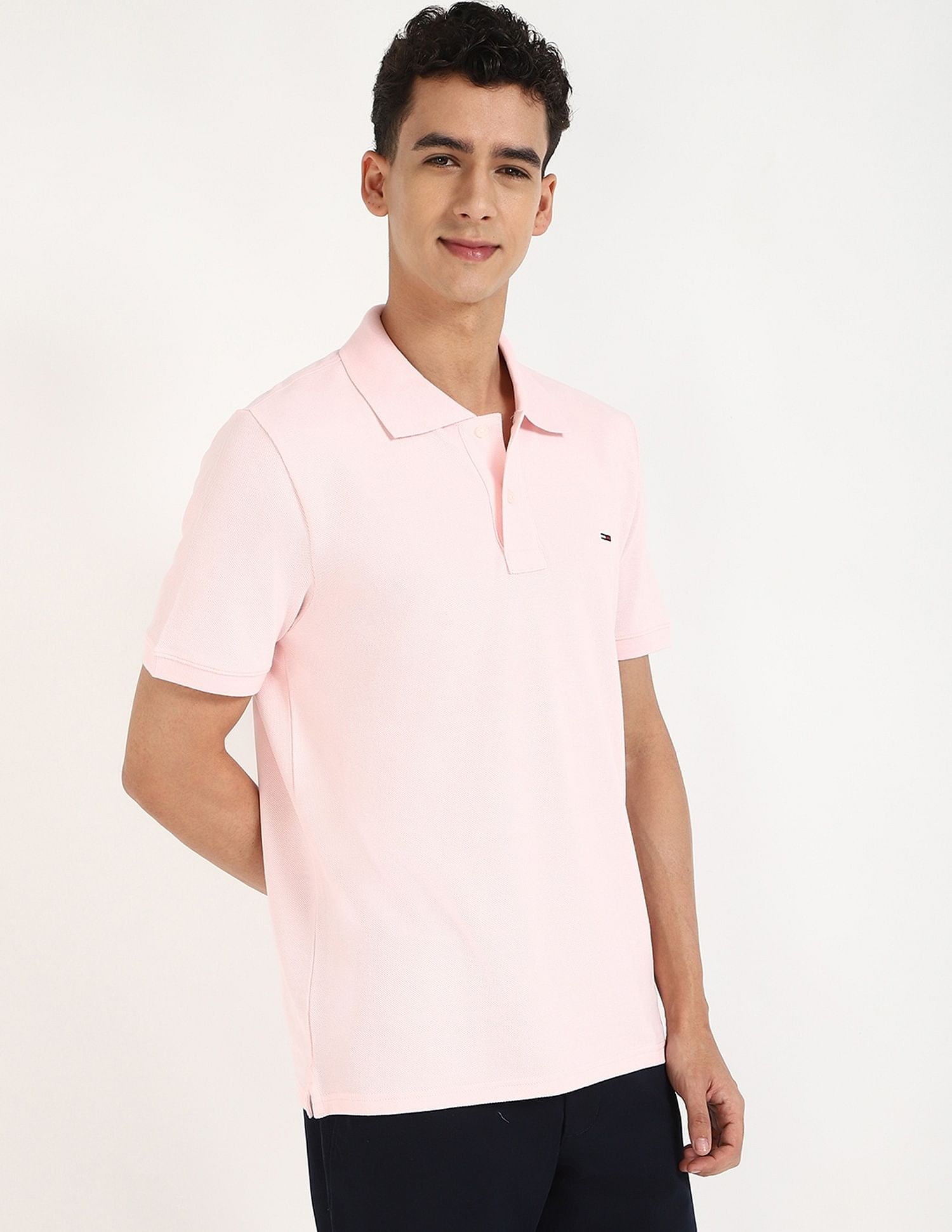 Tommy Hilfiger Solid Regular-Fit Cotton Polo Shirt