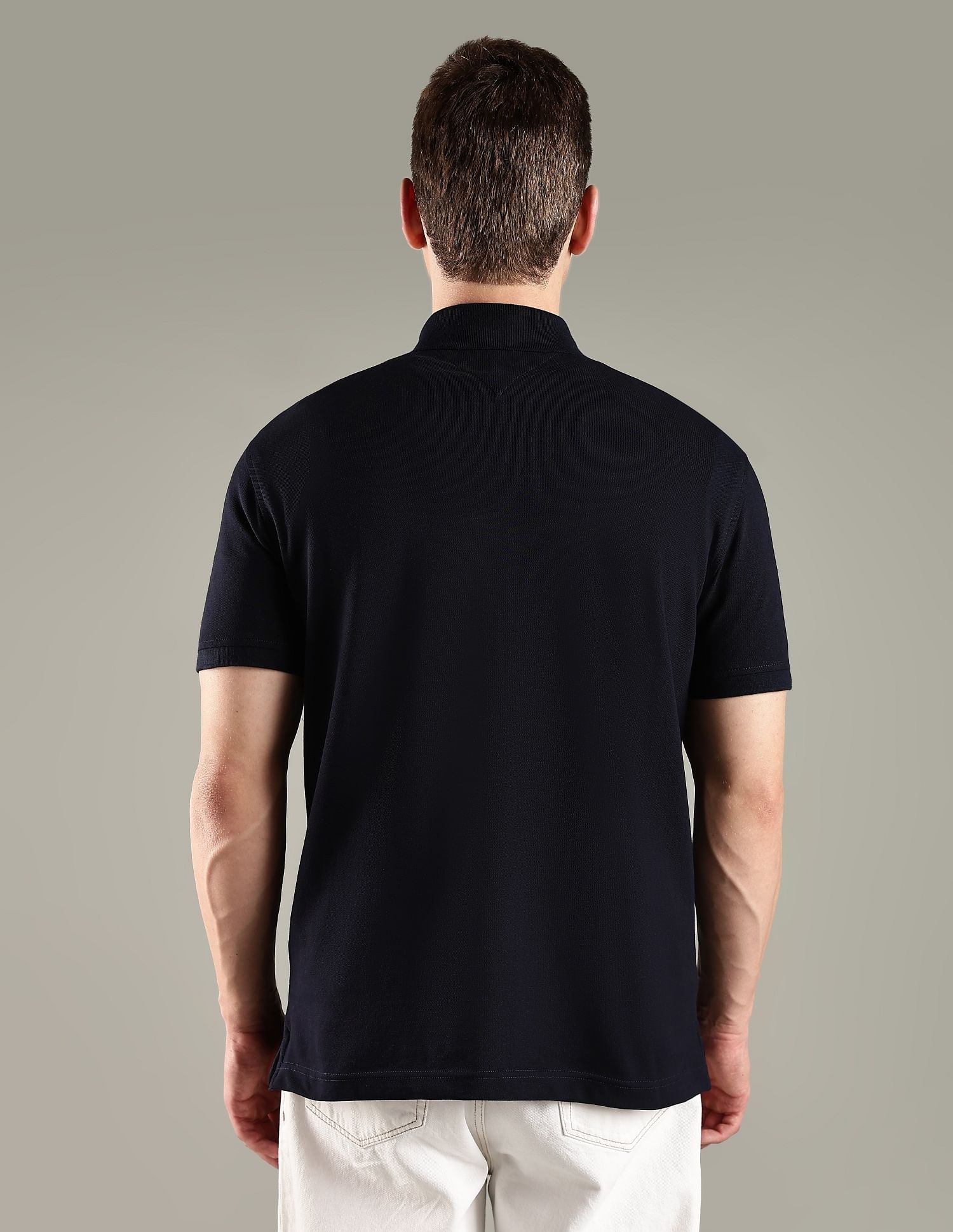 Tommy Hilfiger Solid Regular Fit Cotton Polo T-Shirt