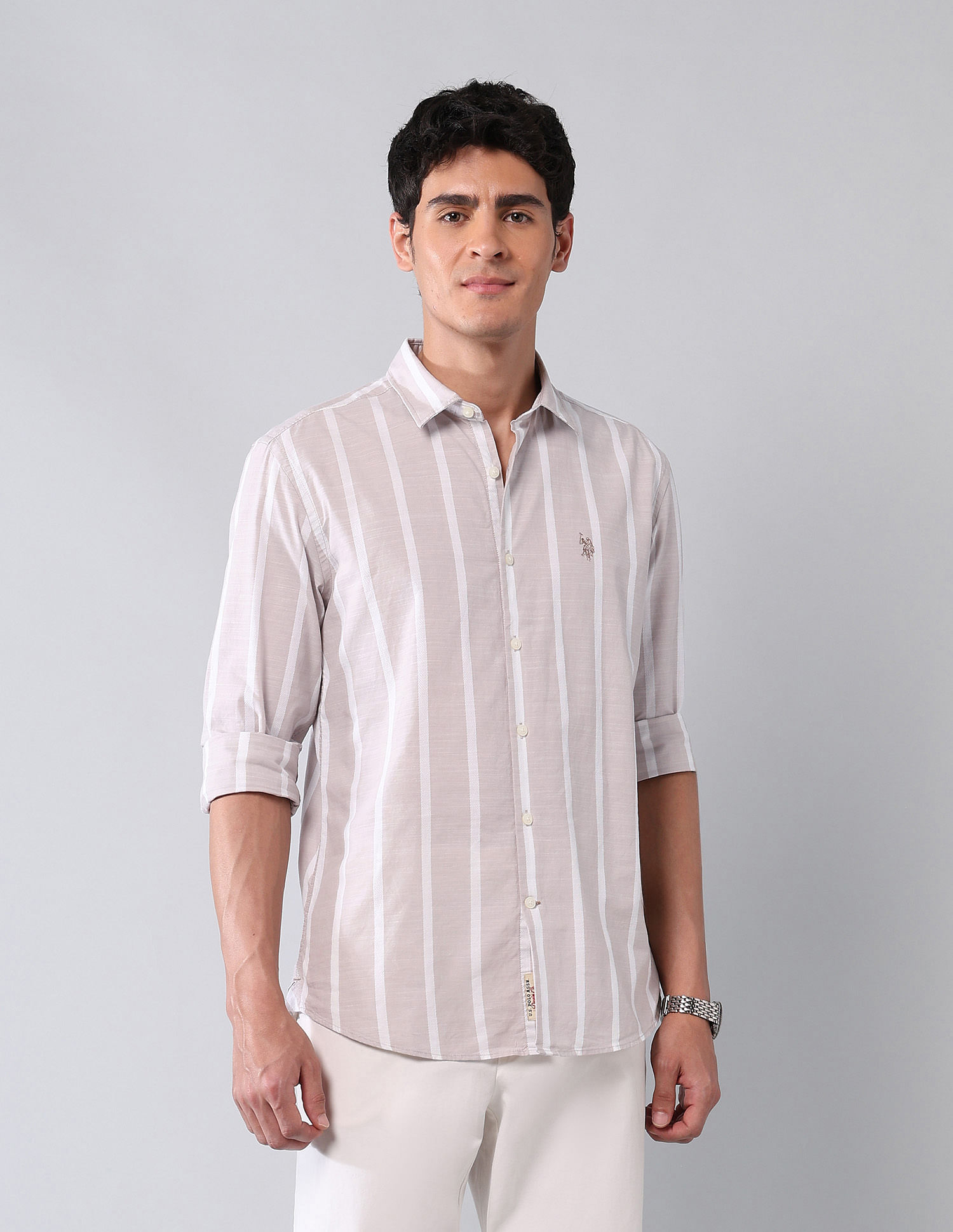 U.S. Polo Assn. Denim Co. Vertical Striped Pure Cotton Shirt