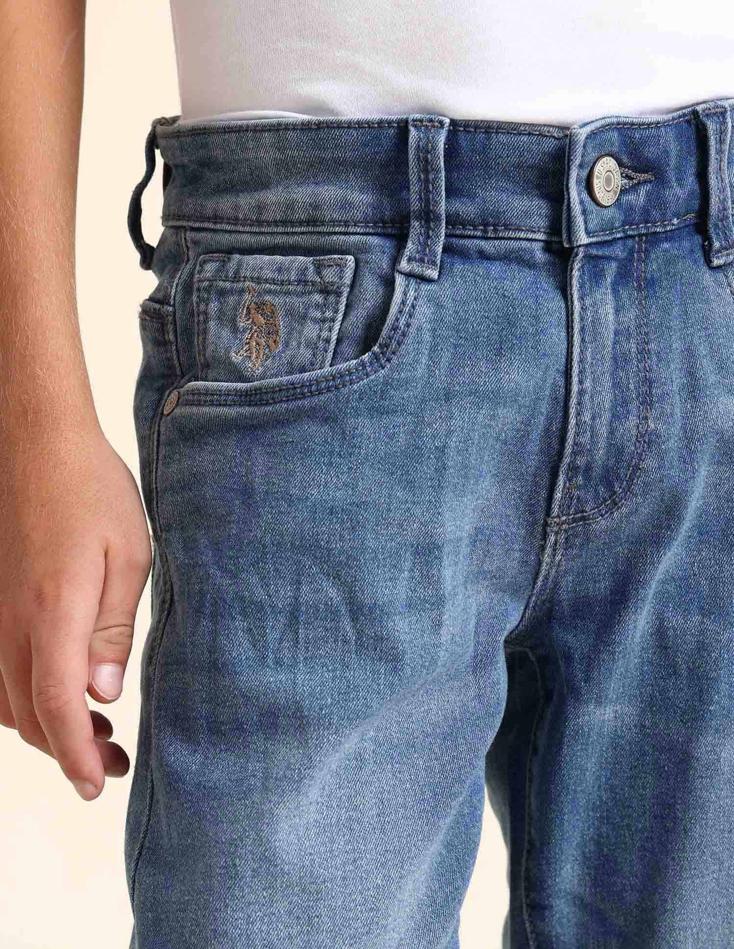 U.S. Polo Assn. Kids Boys Relaxed Fit Blue Jeans