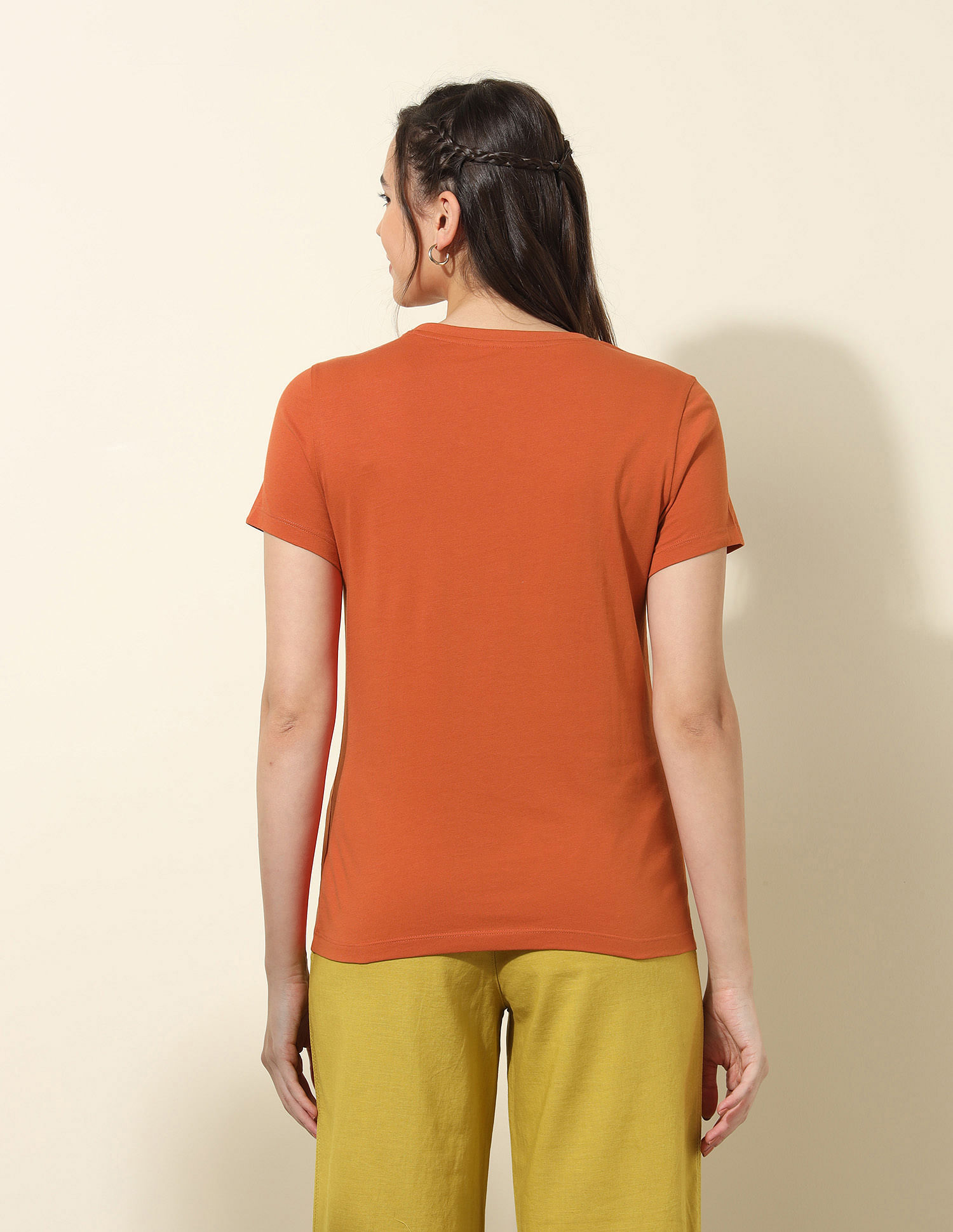 U.S. Polo Assn. Women Regular Fit Brand Printed T-Shirt