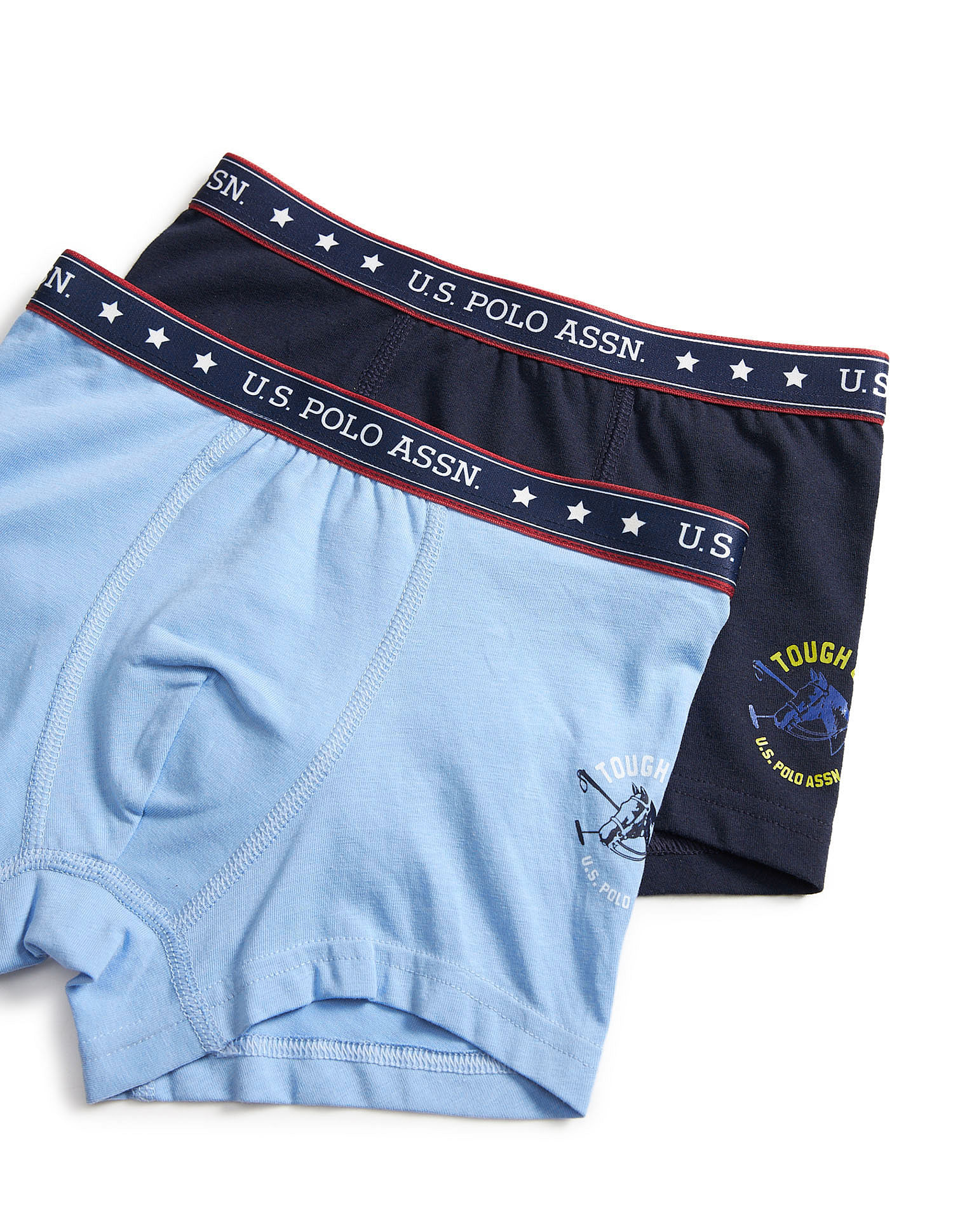 USPA Innerwear Boys Solid Cotton Spandex EKT03 Trunks - Pack Of 2