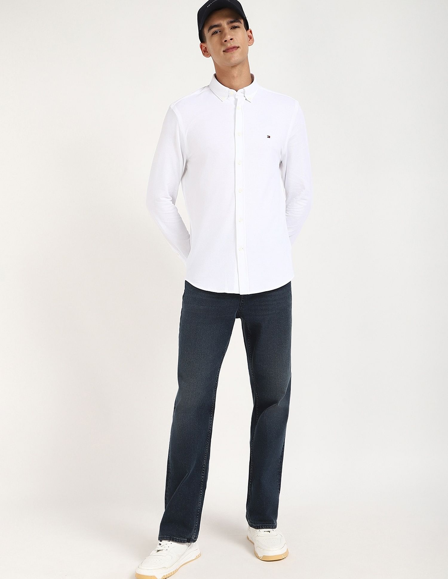 Tommy Hilfiger Solid Slim-Fit Cotton Shirt
